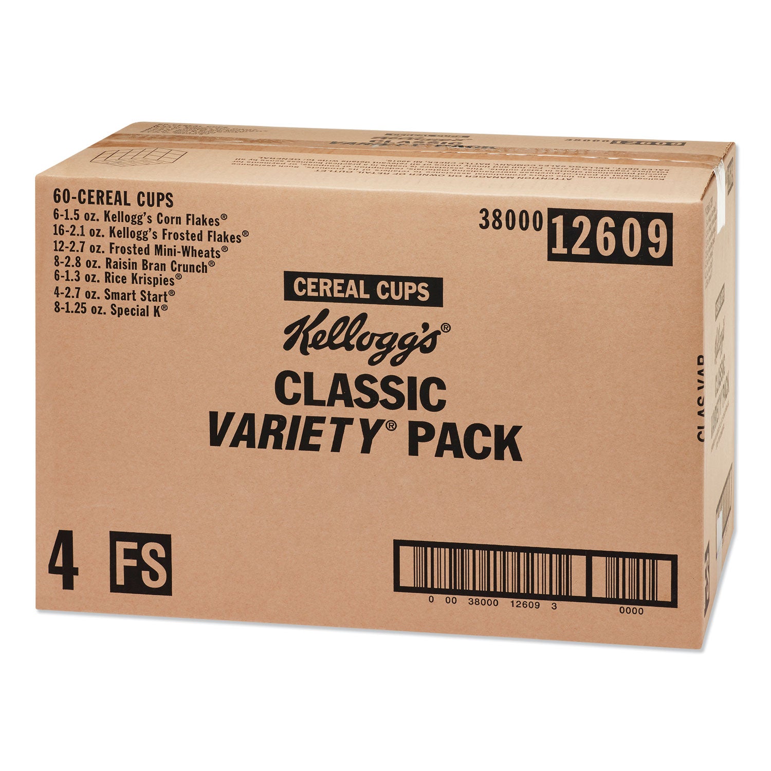 Kellogg's® Breakfast Cereal - Single Serve, Classic Assortment, 2.1 Oz Cup, 60/carton