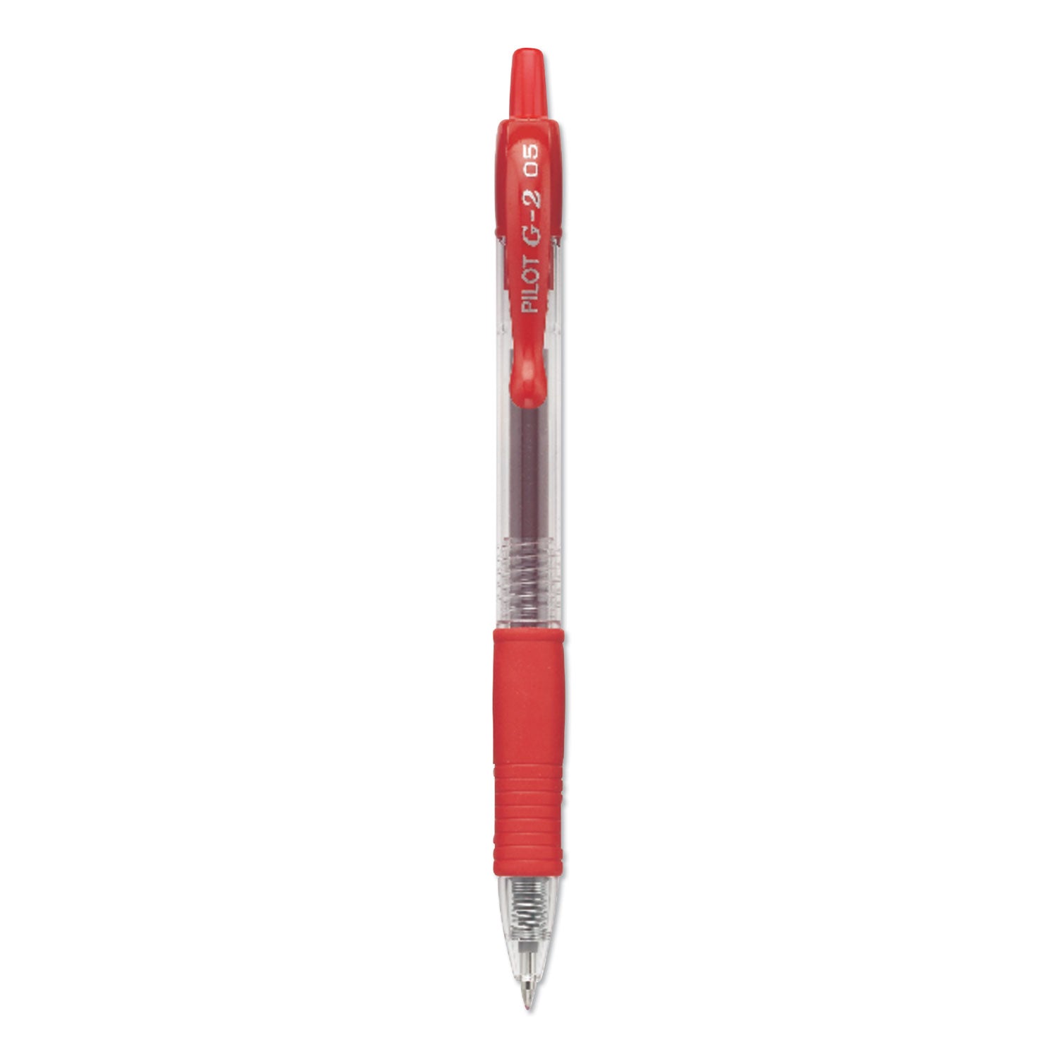 G2 Premium Gel Pen, Retractable, Extra-Fine 0.5 mm, Red Ink, Smoke/Red Barrel, Dozen