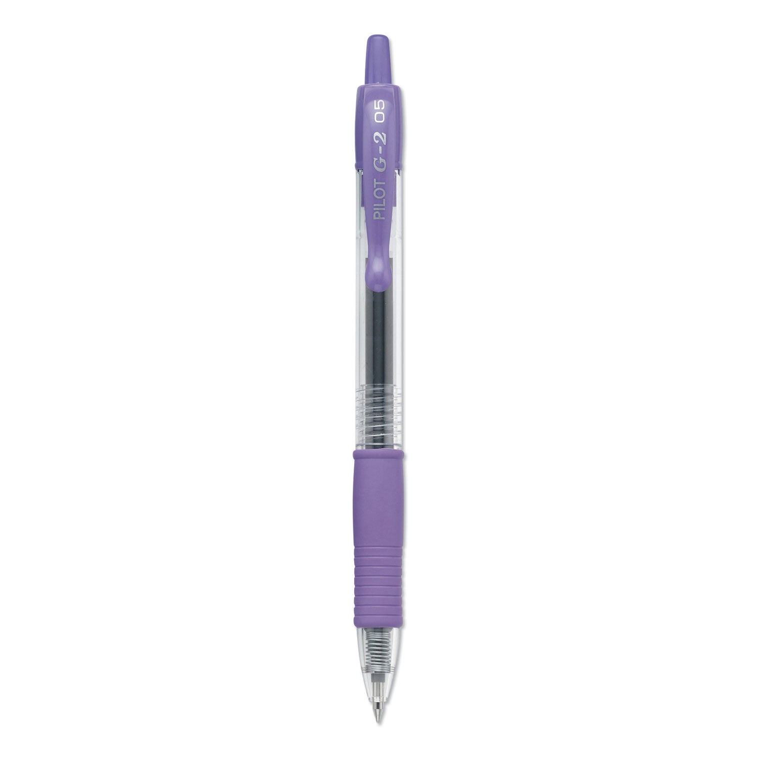 G2 Premium Gel Pen, Retractable, Extra-Fine 0.5 mm, Purple Ink, Smoke/Purple Barrel, Dozen