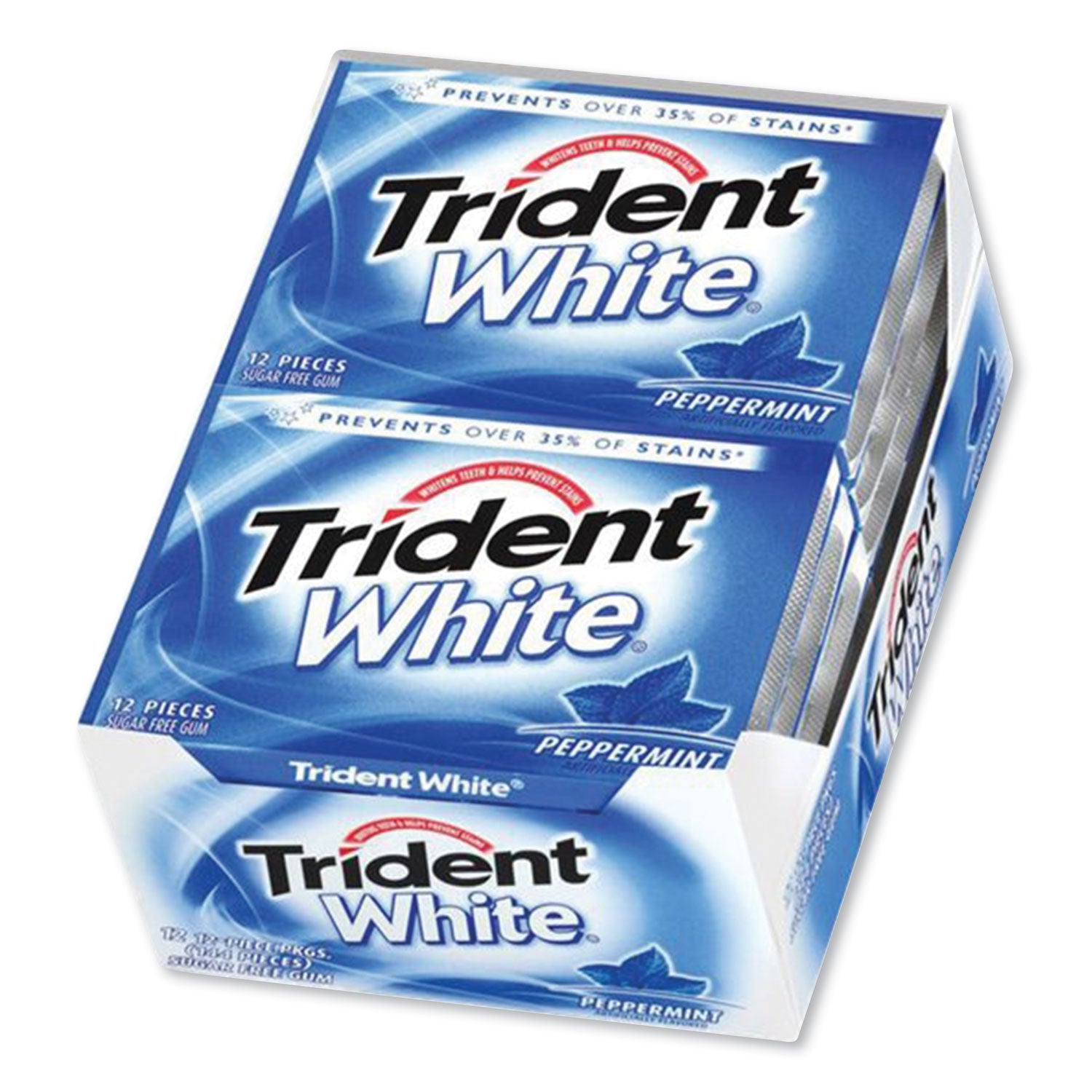 Trident® Sugar-Free Gum, Peppermint, 12 Sticks/pack, 9 Packs/box