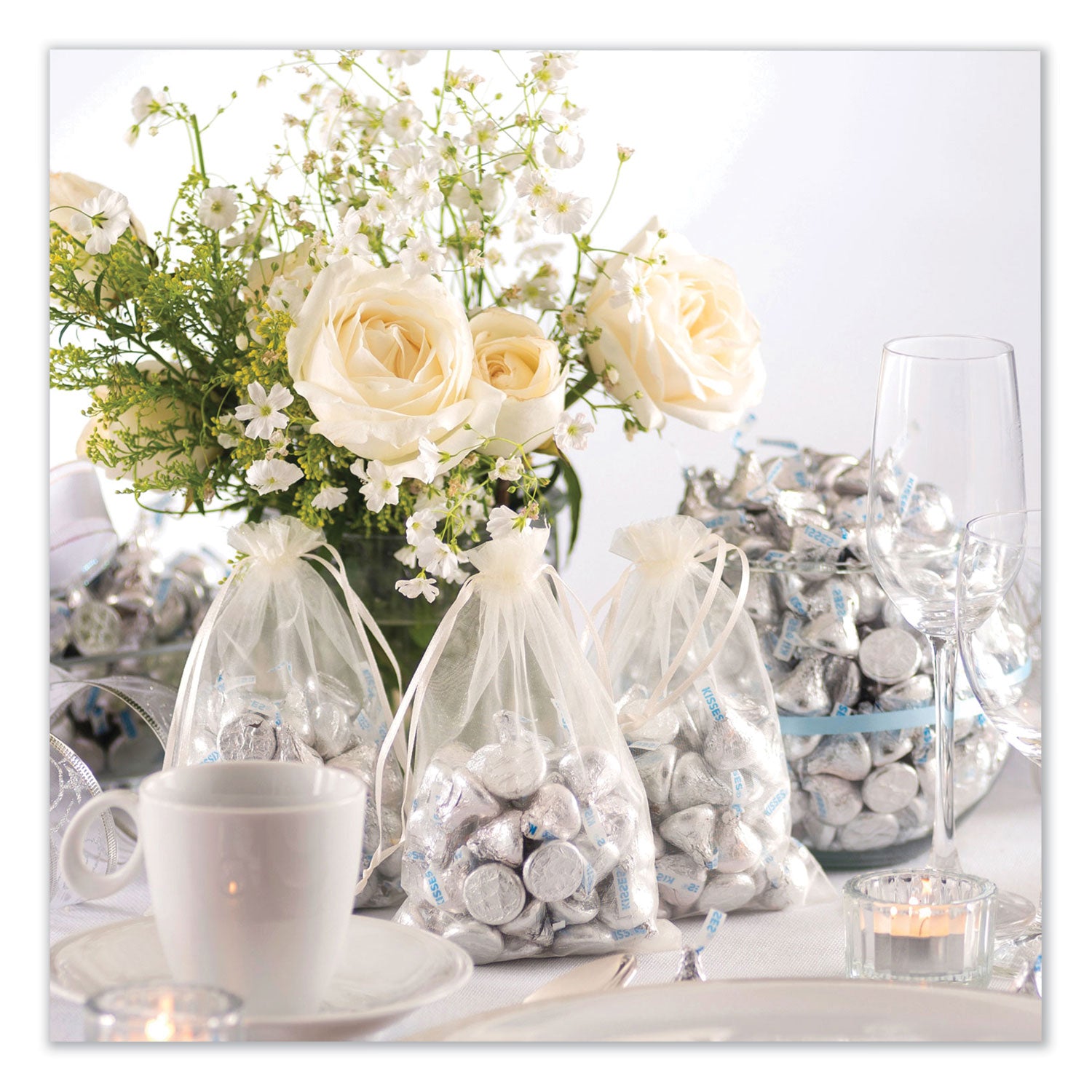 Hershey®'s Kisses, Milk Chocolate, Silver Wrappers, 56 Oz Bag