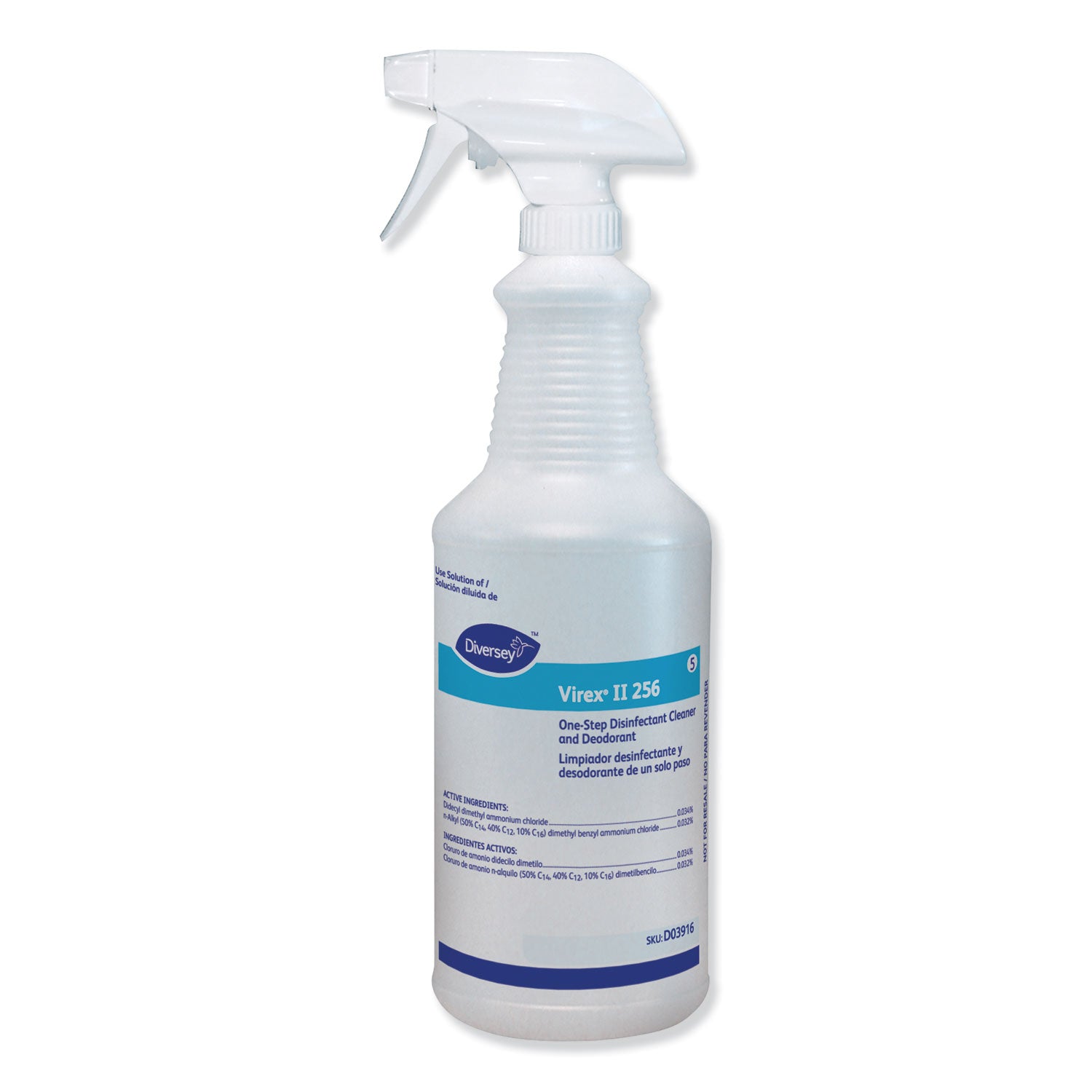 Virex II 256 Empty Spray Bottle, 32 oz, Clear, 12/Carton
