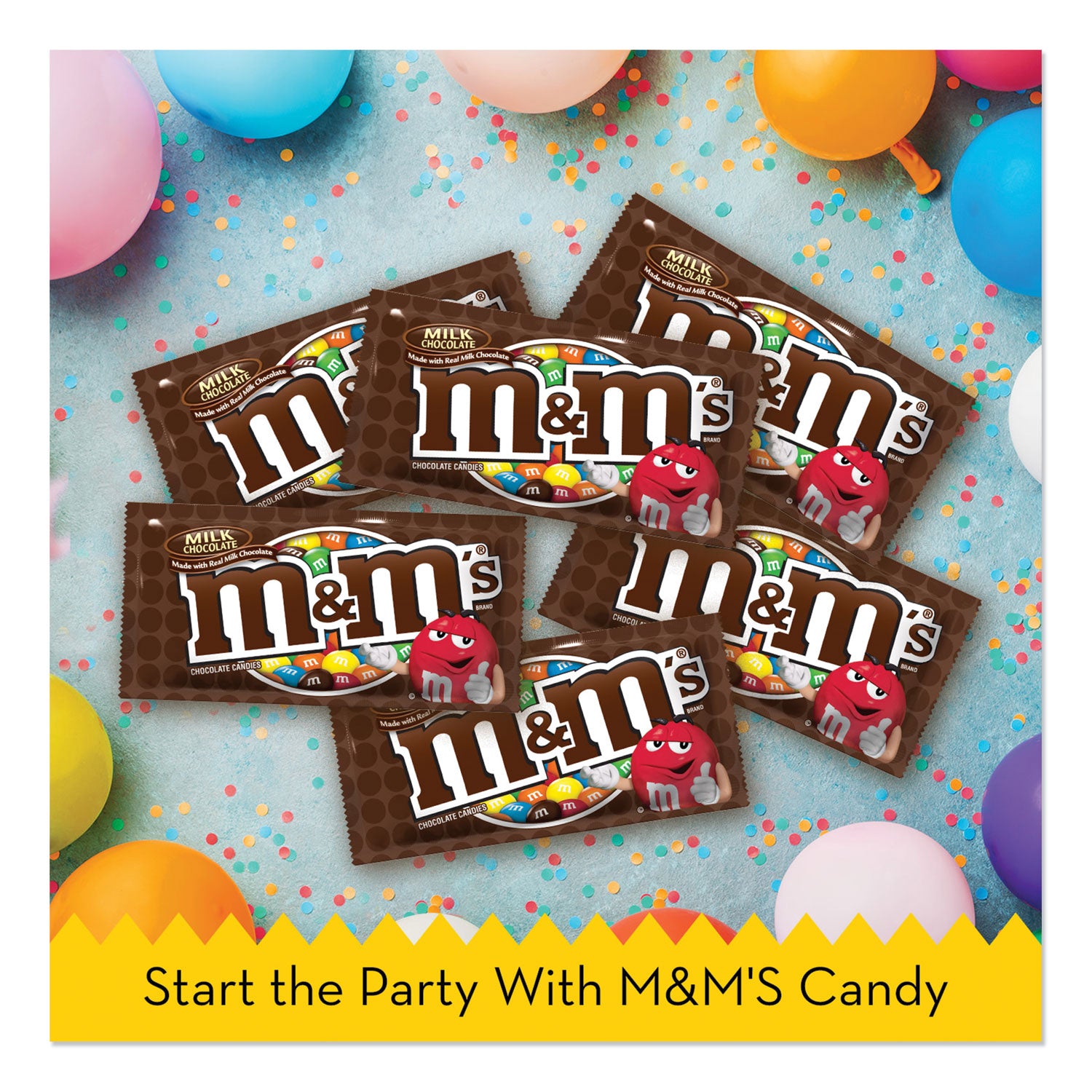 M & M's® Chocolate Candies, Milk Chocolate, Individually Wrapped, 1.69 Oz, 36/box