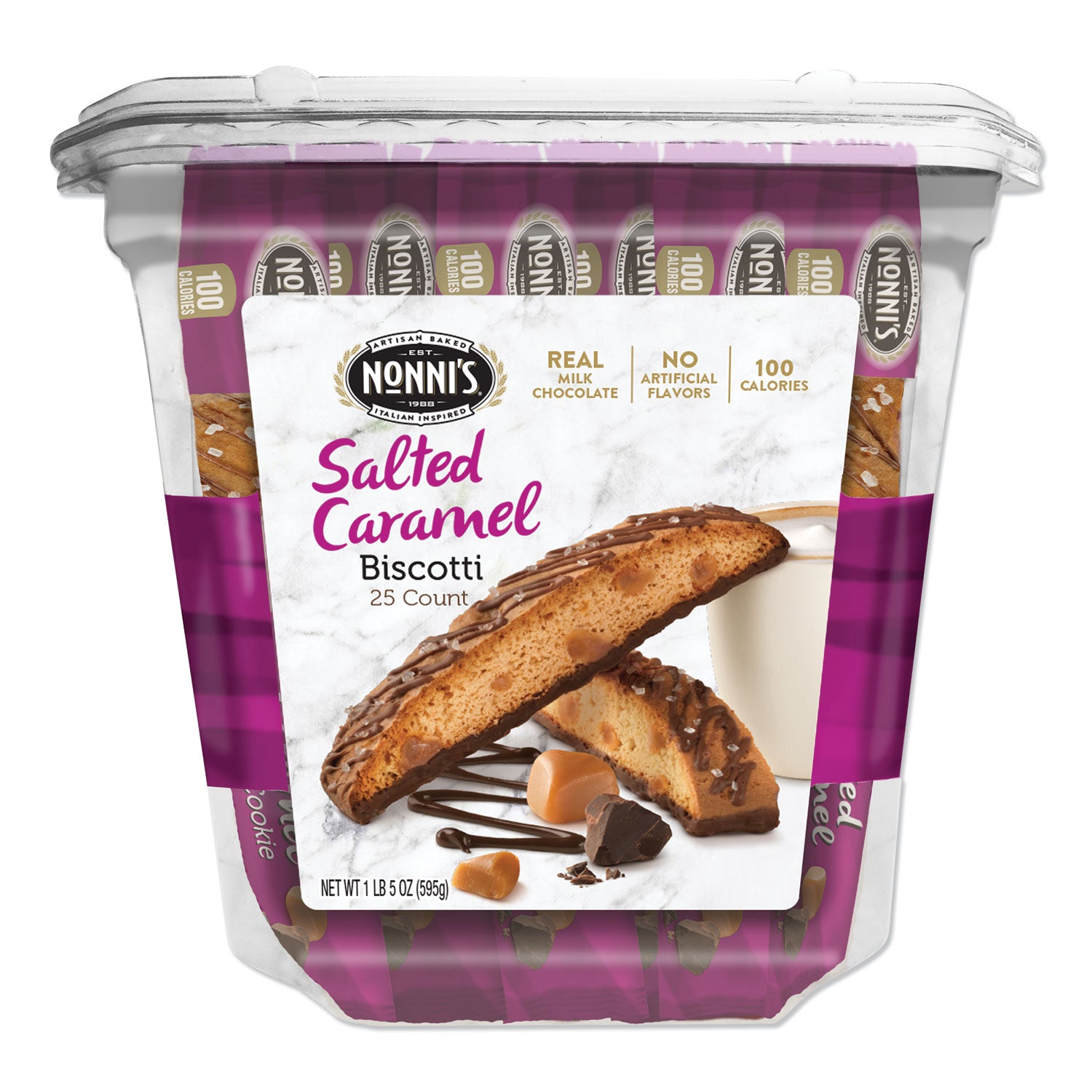 Nonni's® Biscotti, Salted Caramel, 0.85 Oz Individually Wrapped, 25/pack