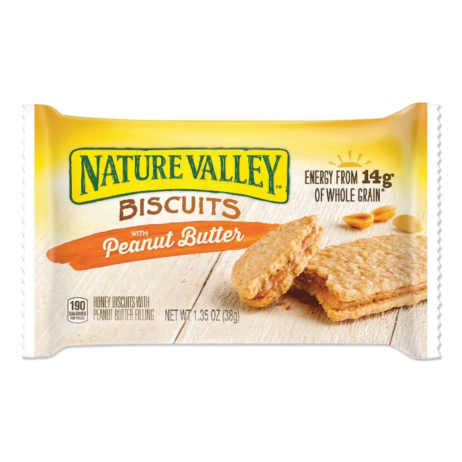 Biscuits, Honey with Peanut Butter, 1.35 oz Pouch, 16/Box