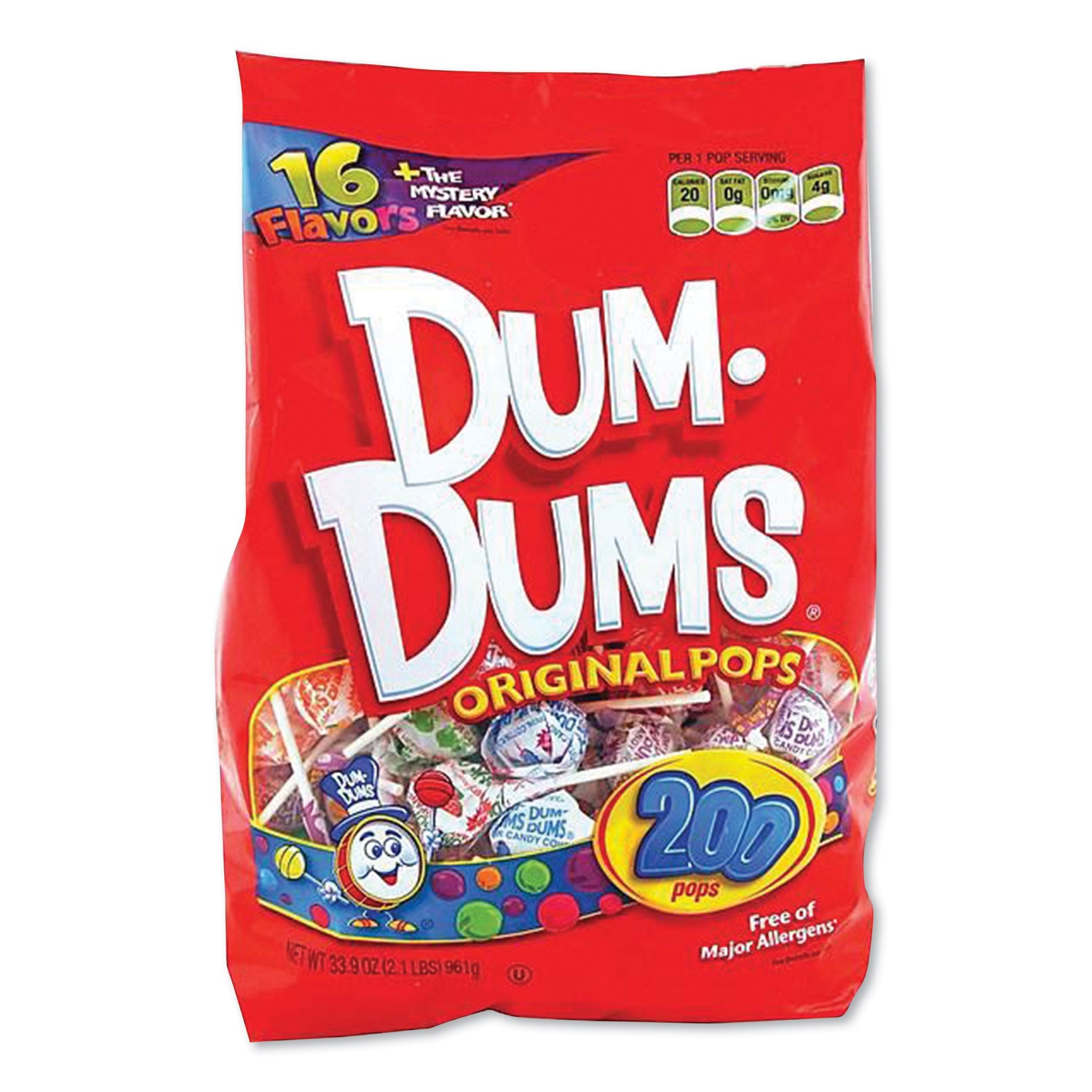 Spangler® Dum-Dum-Pops, Assorted, Individually Wrapped, 33.9 Oz, 200/pack