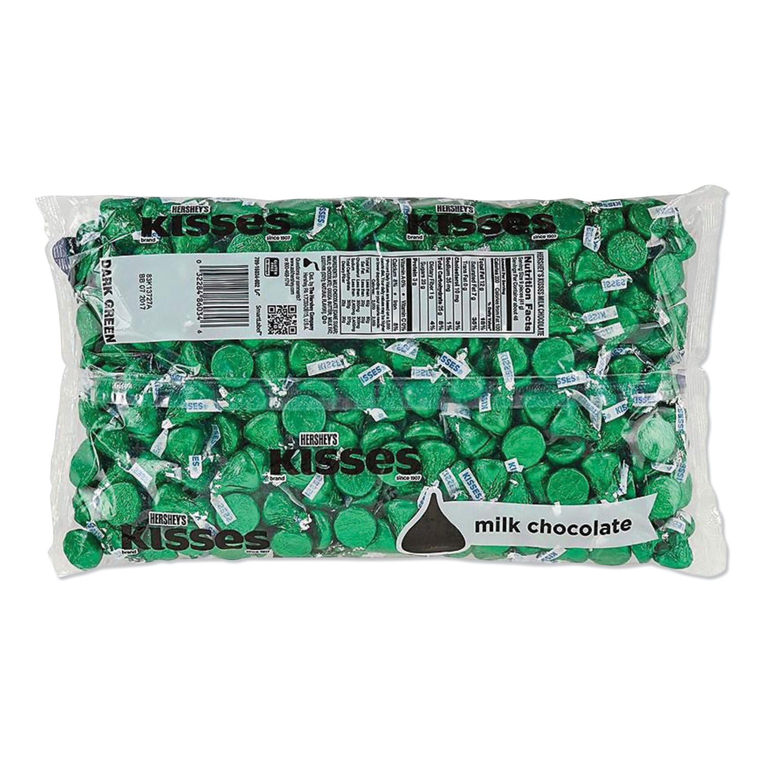 Hershey®'s KISSES Milk Chocolate, Green Wrappers, 66.7 oz Bag