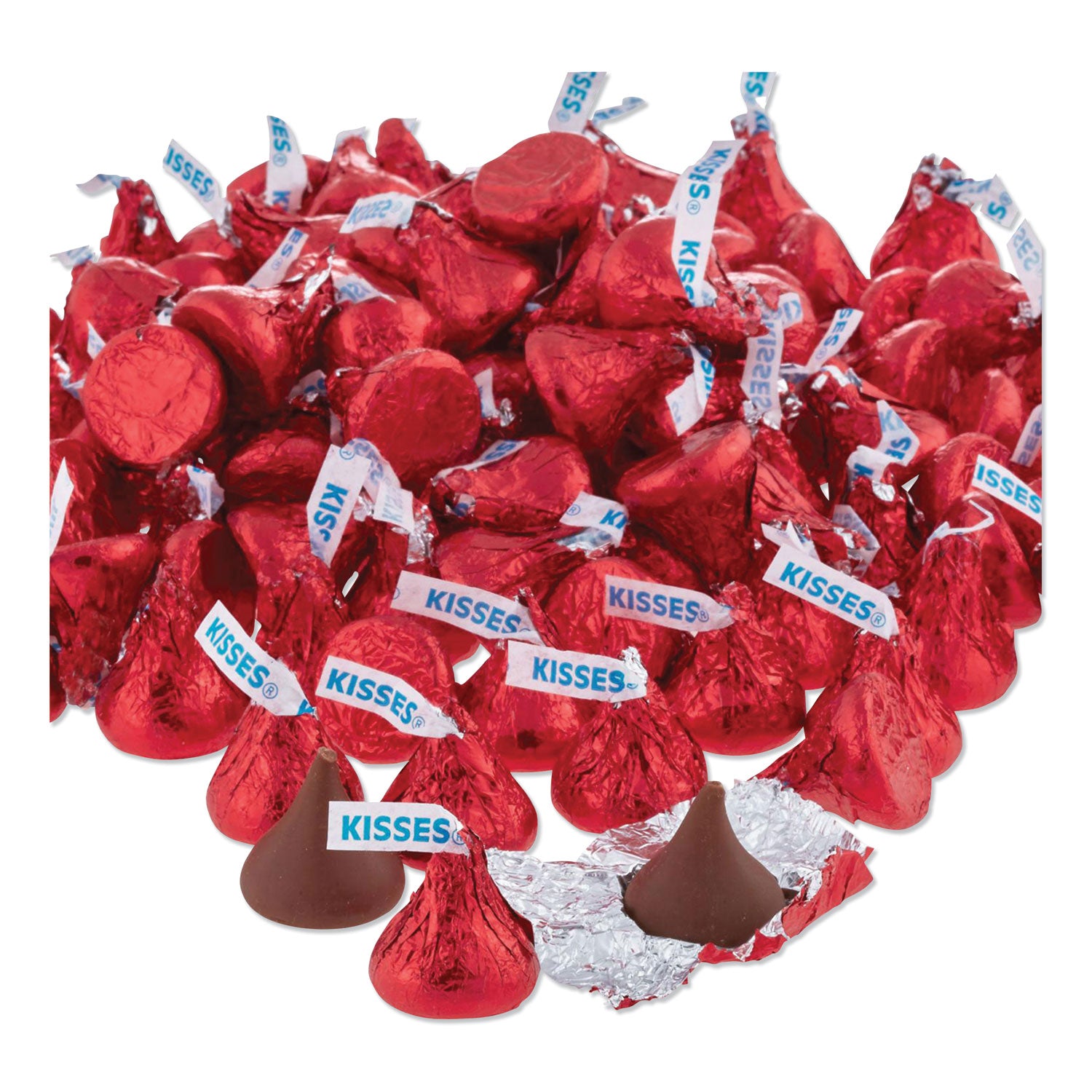 Hershey®'s Kisses, Milk Chocolate, Red Wrappers, 66.7 Oz Bag
