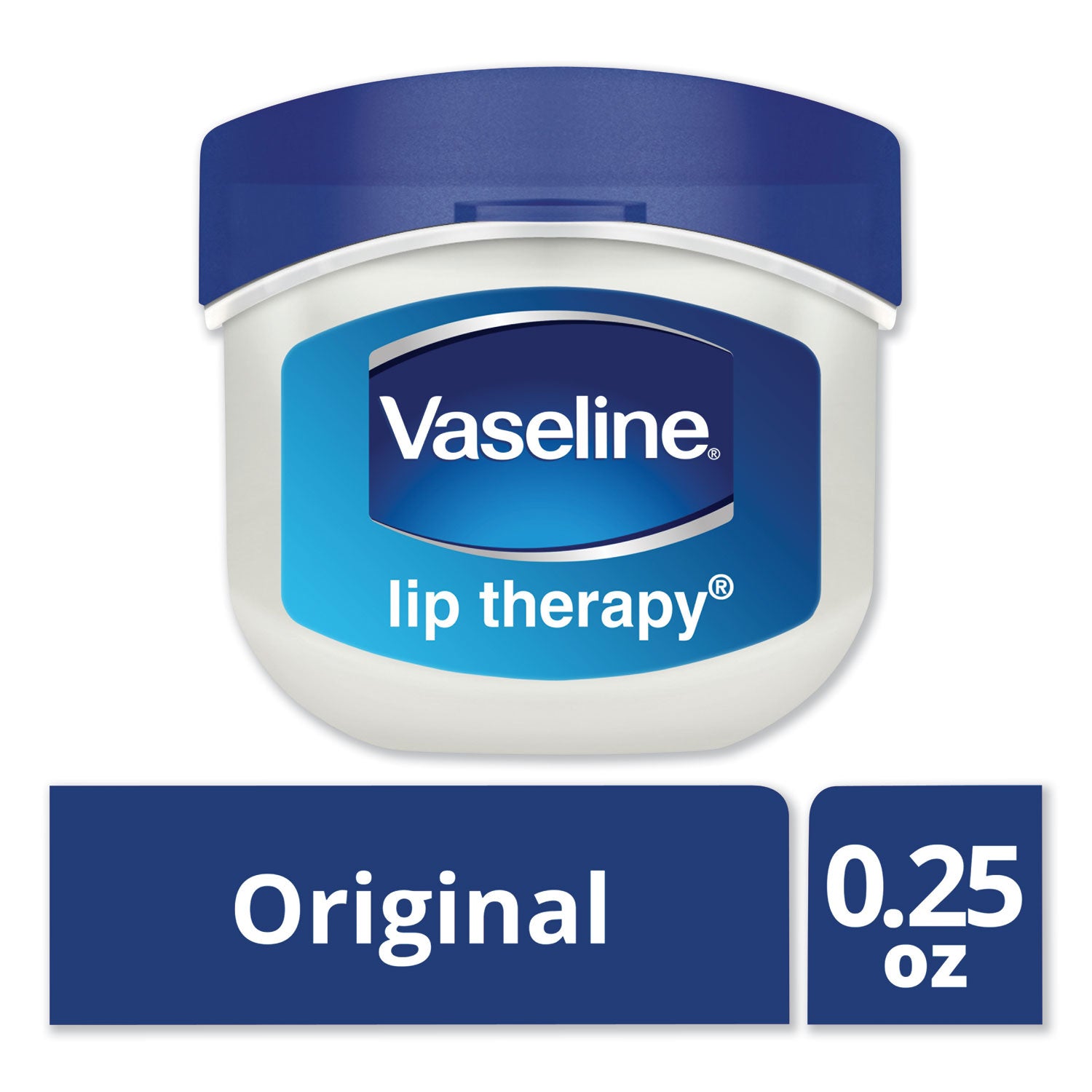 Vaseline® Lip Therapy, Original, 0.25 oz, Plastic Flip-Top Container, 32/Carton