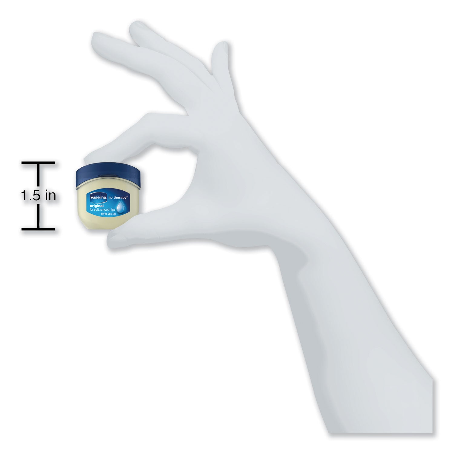 Vaseline® Lip Therapy, Original, 0.25 oz, Plastic Flip-Top Container, 32/Carton