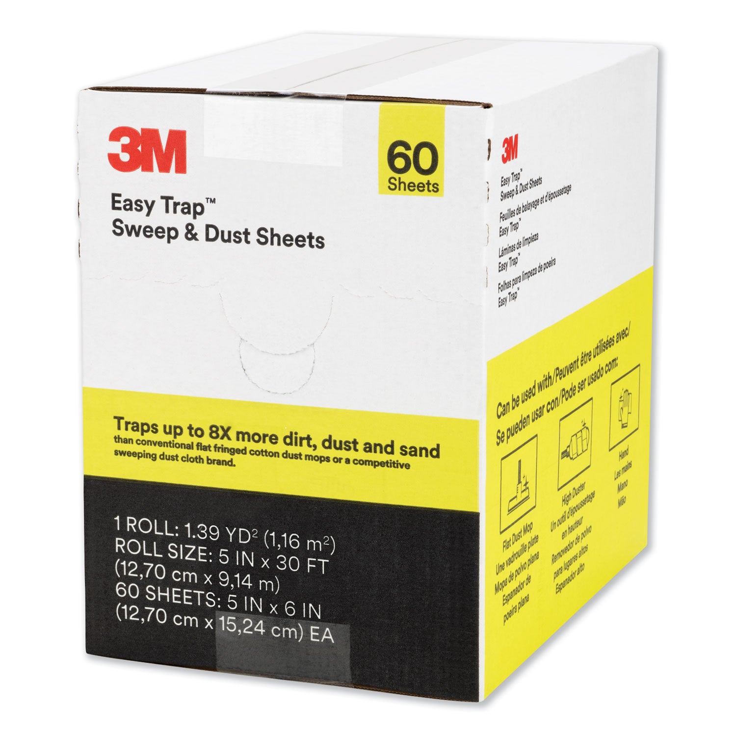 3M™ Easy Trap Duster, 5" X 30 Ft, White, 60 Sheet Roll/box, 8 Boxes/carton