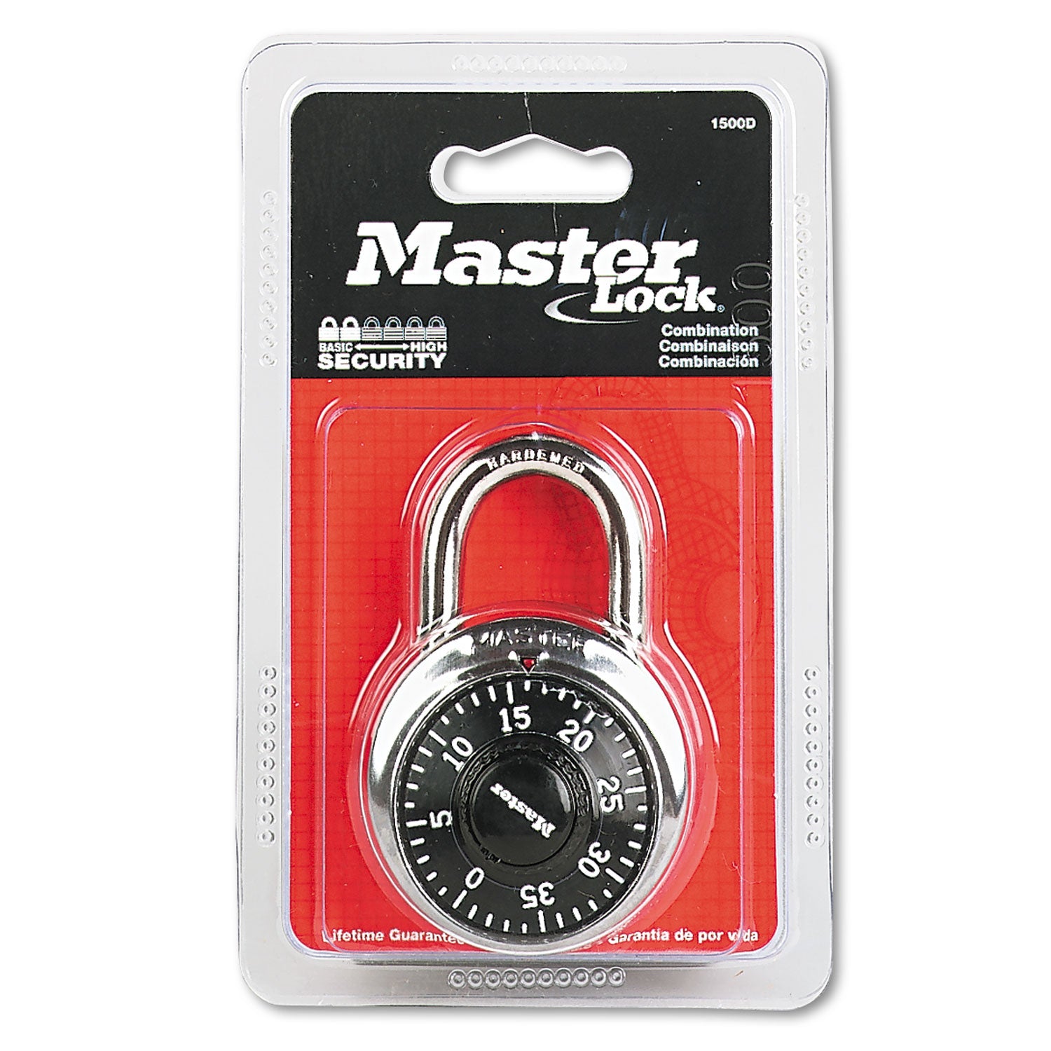 Master Lock® Combination Lock, Stainless Steel, 1.87" Wide, Silver
