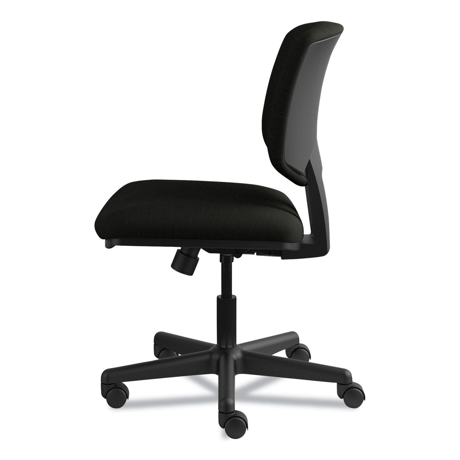 HON® Volt Series Leather Task Chair With Synchro-Tilt, Supports Up To 250 Lb, 18" To 22.25" Seat Height, Black