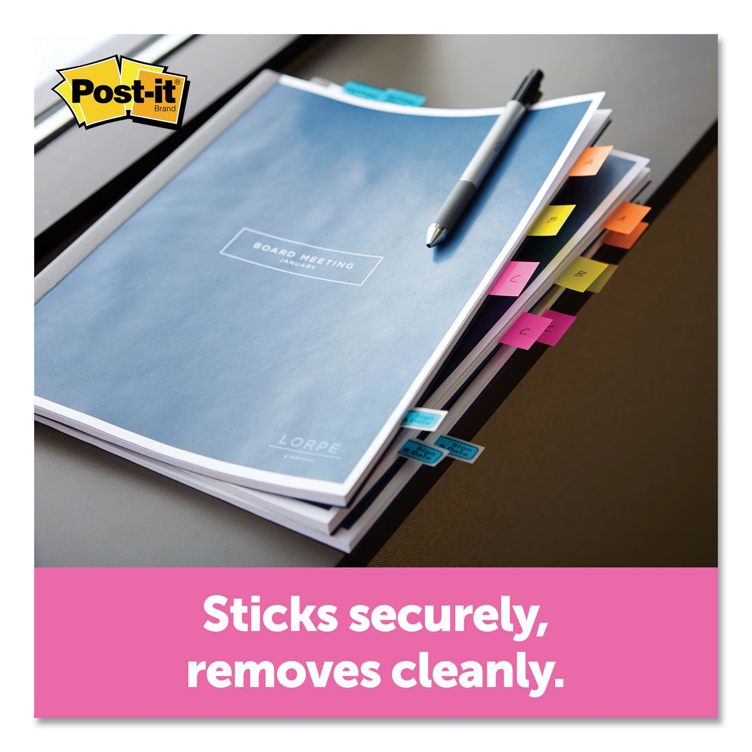 Post-it® Flags Page Flags in Desk Grip Dispenser, 1 x 1.75, Red, 200/Dispenser