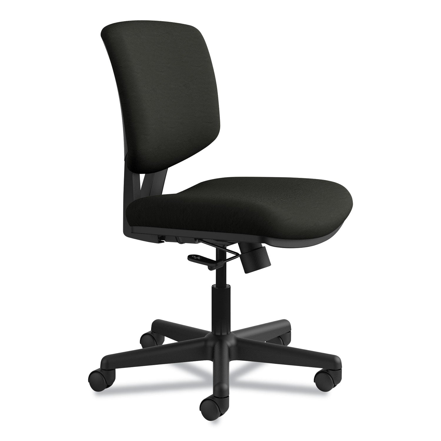 HON® Volt Series Leather Task Chair, Supports Up To 250 Lb, 18" To 22.25" Seat Height, Black