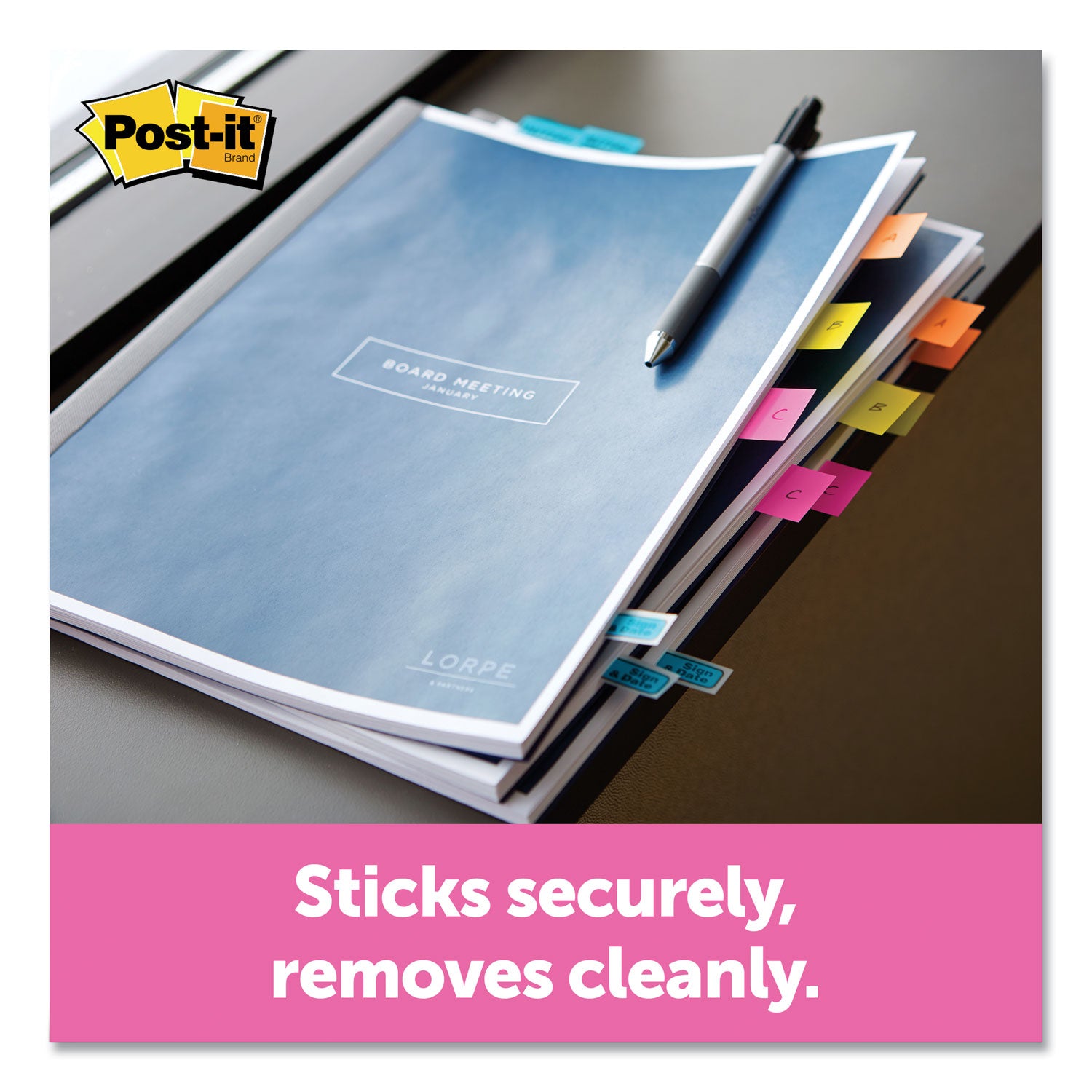 Post-it® Flags Page Flags in Desk Grip Dispenser, 1 x 1.75, Yellow, 200/Dispenser