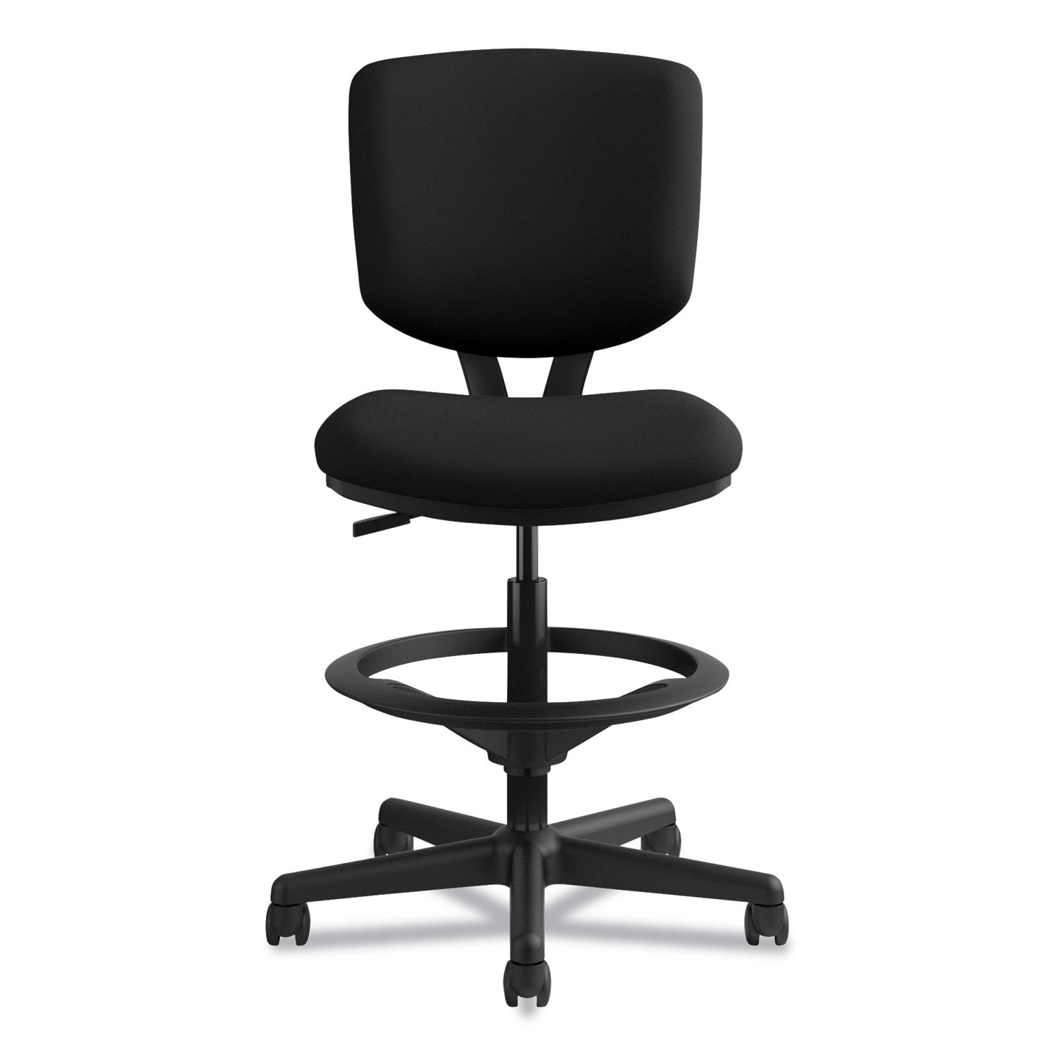 HON® Volt Series Adjustable Task Stool, Supports Up To 275 Lb, 22.88" To 32.38" Seat Height, Black
