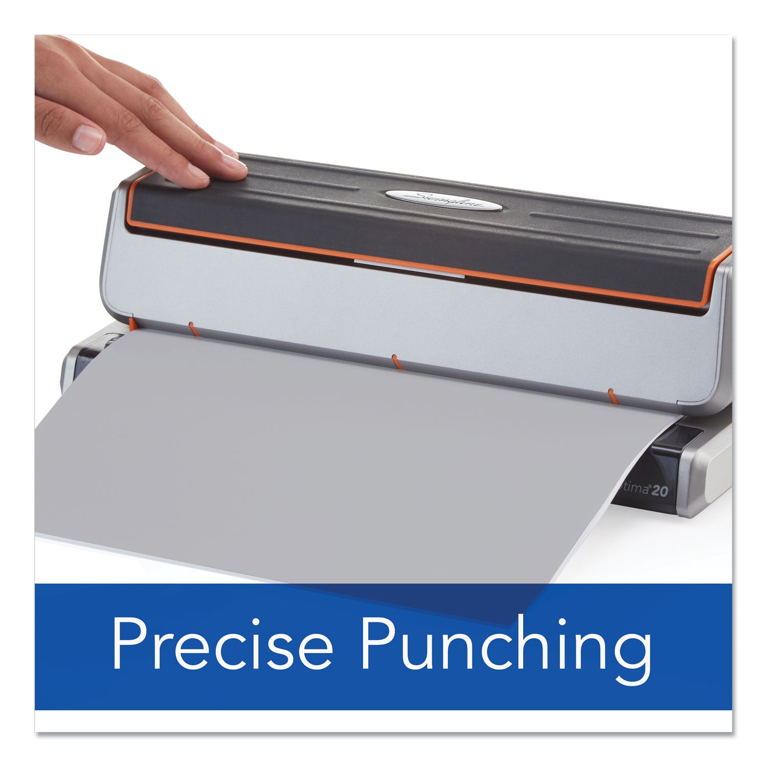 Swingline® 20-Sheet Optima 20 Electric Punch, Three-Hole, 9/32" Holes, Silver/black