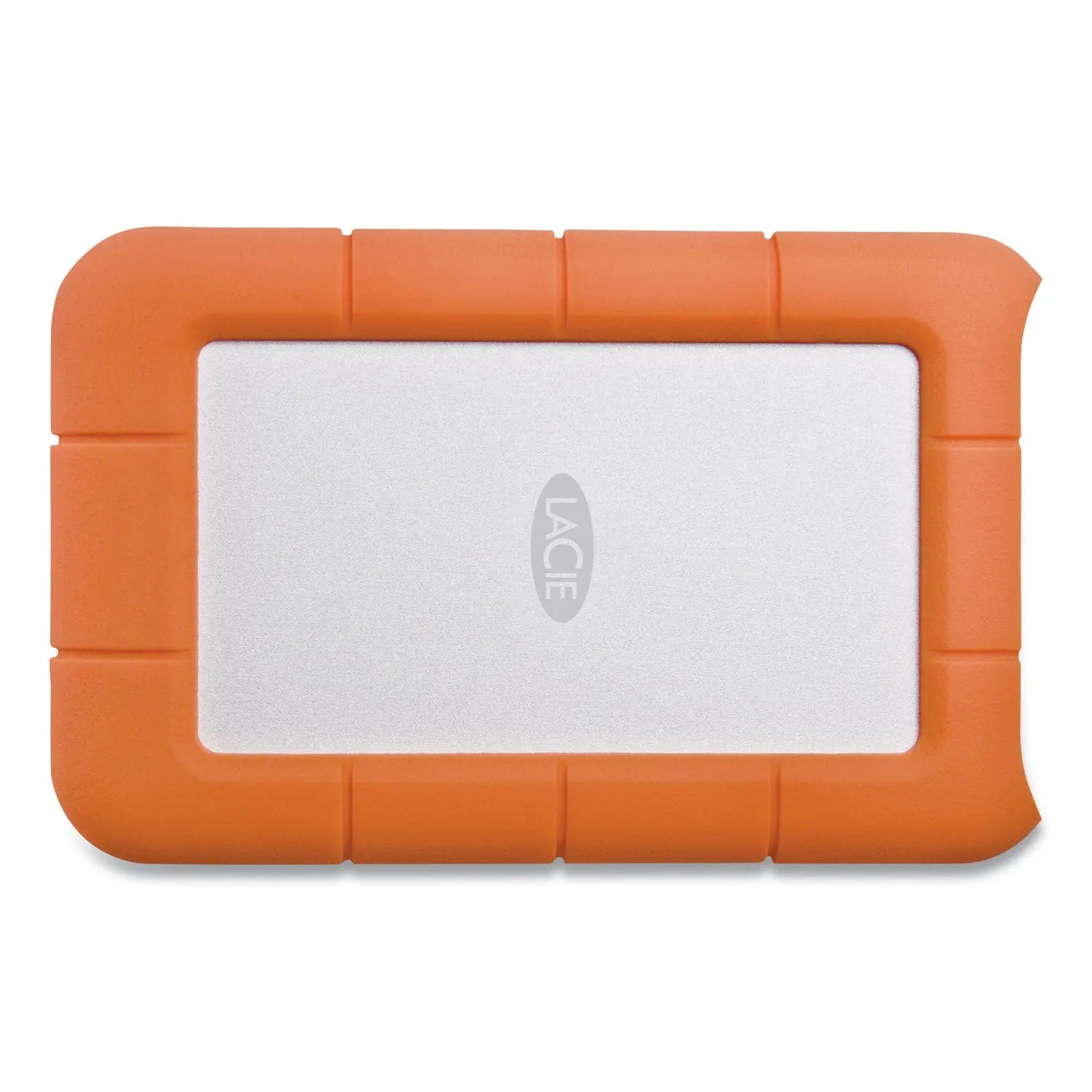 Rugged Portable External Hard Drive, 2 TB, USB-C, Orange/Silver