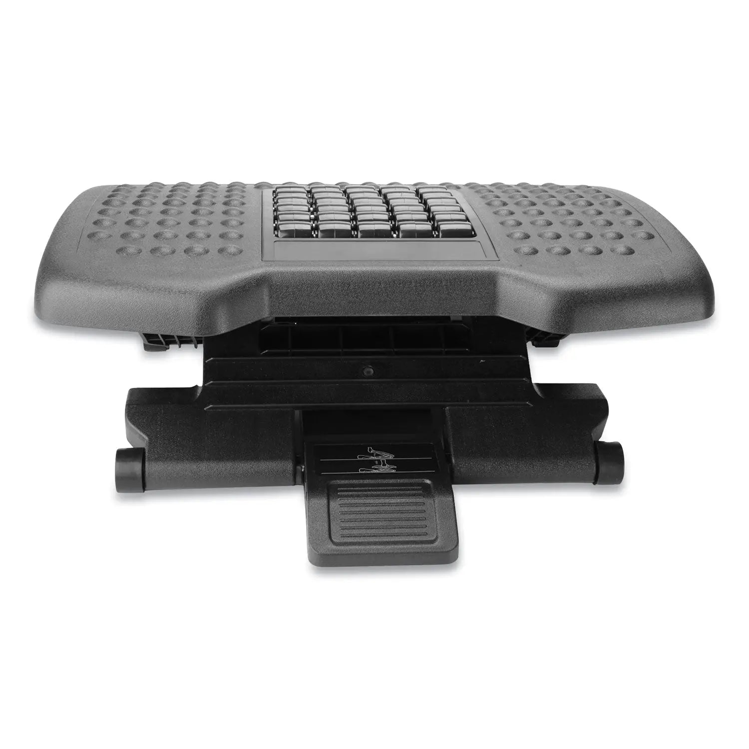 Adjustable Height Footrest with Rollers for Massage, 18w x 14d x 4.25h, Black Mind Reader Flipcost