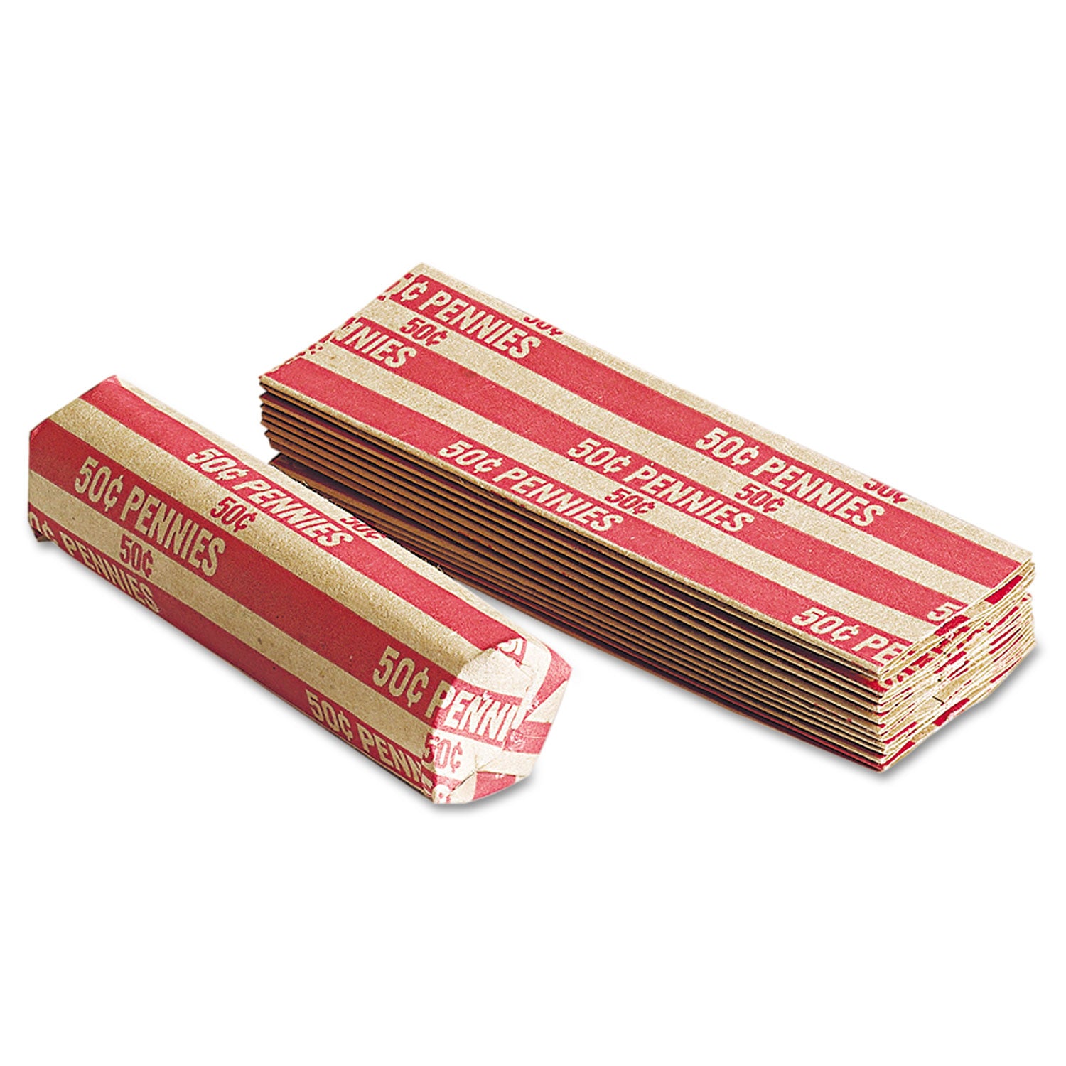 Pap-R Products Flat Coin Wrappers, Pennies, $.50, 1000 Wrappers/box