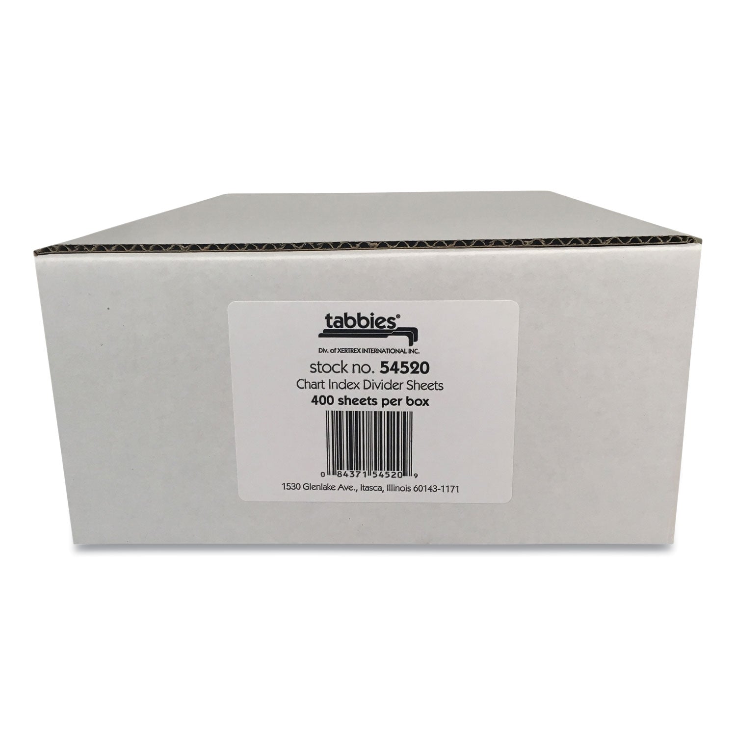Tabbies® Medical Chart Index Divider Sheets, Untabbed, 11 x 8.5, White, 400/Box
