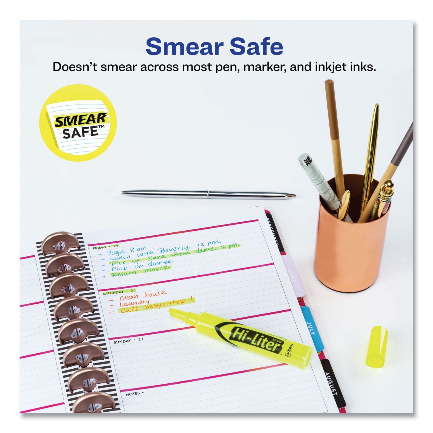 Avery® Hi-Liter Desk-Style Highlighter Value Pack, Fluorescent Yellow Ink, Chisel Tip, Yellow/black Barrel, 36/box