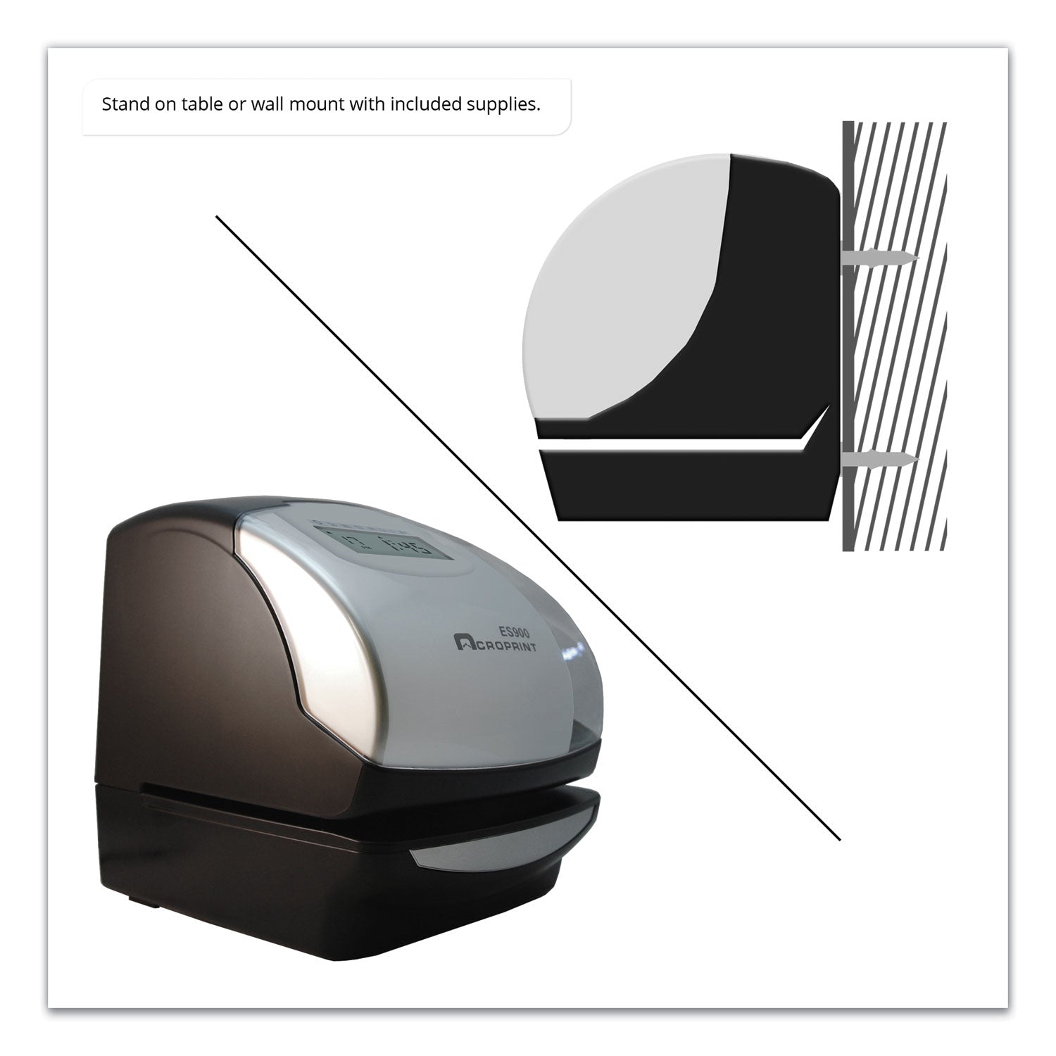 Acroprint® Es900 Atomic Electronic Payroll Recorder, Time Stamp And Numbering Machine, Digital Display, Black