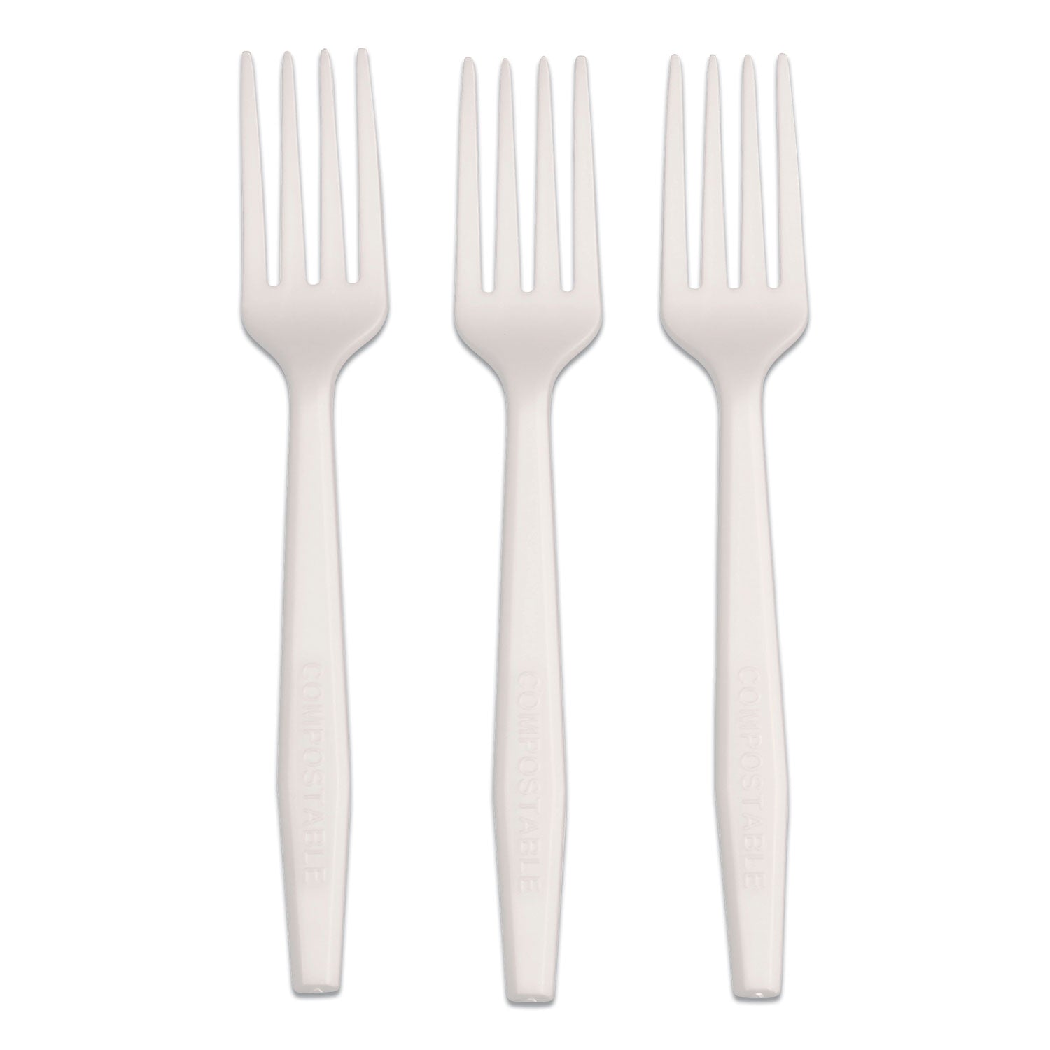 AmerCareRoyal® CPLA Cutlery, Heavyweight Fork, Plastic, White, 1,000/Carton
