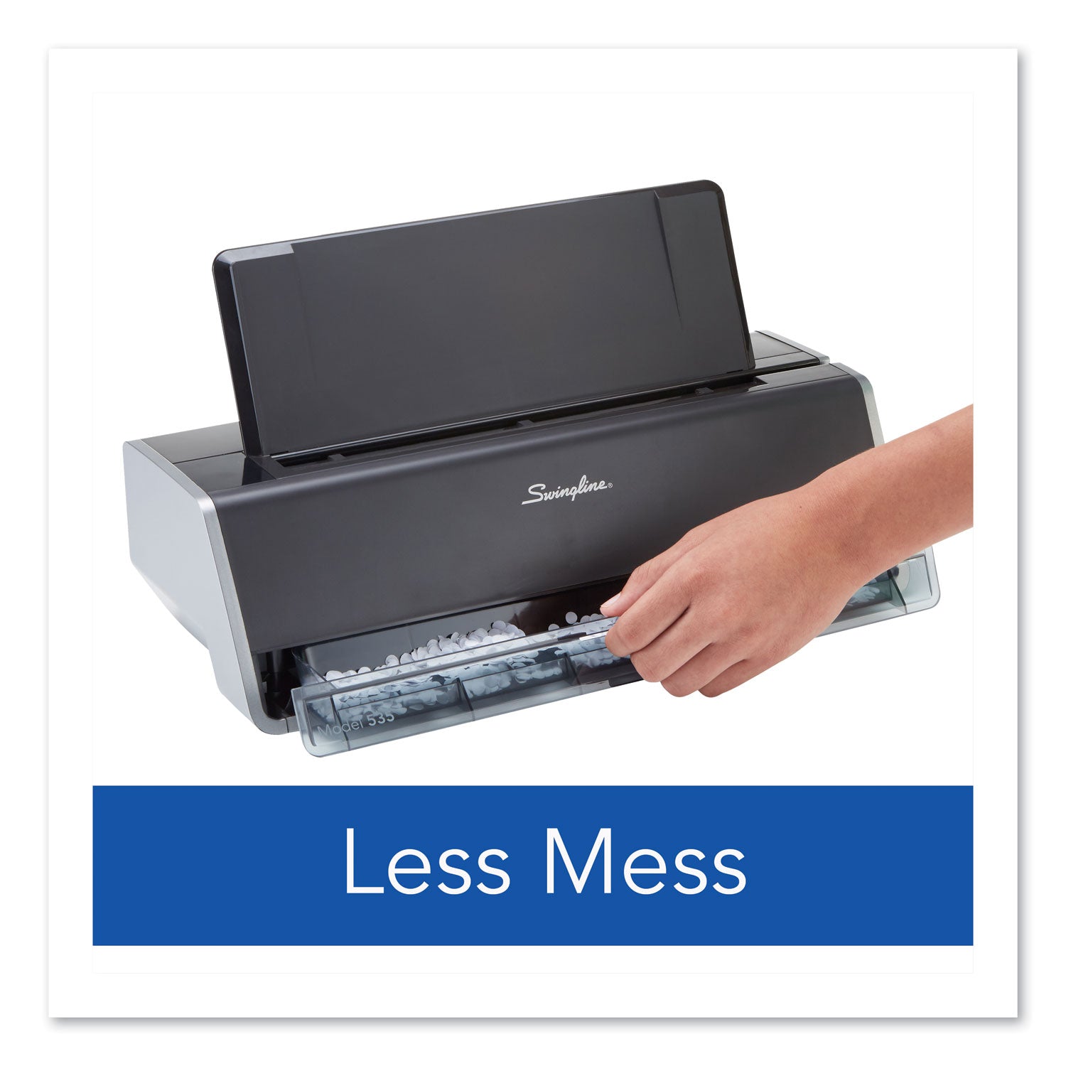 Swingline® 28-Sheet Commercial Electric Three-Hole Punch, 9/32" Holes, Black/silver