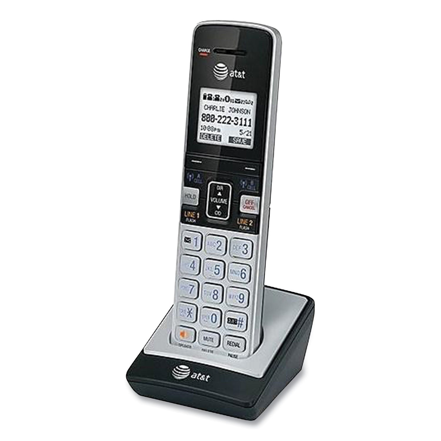 AT&T® Tl86003 Cordless Telephone Handset For The Tl86103 System, Silver/black