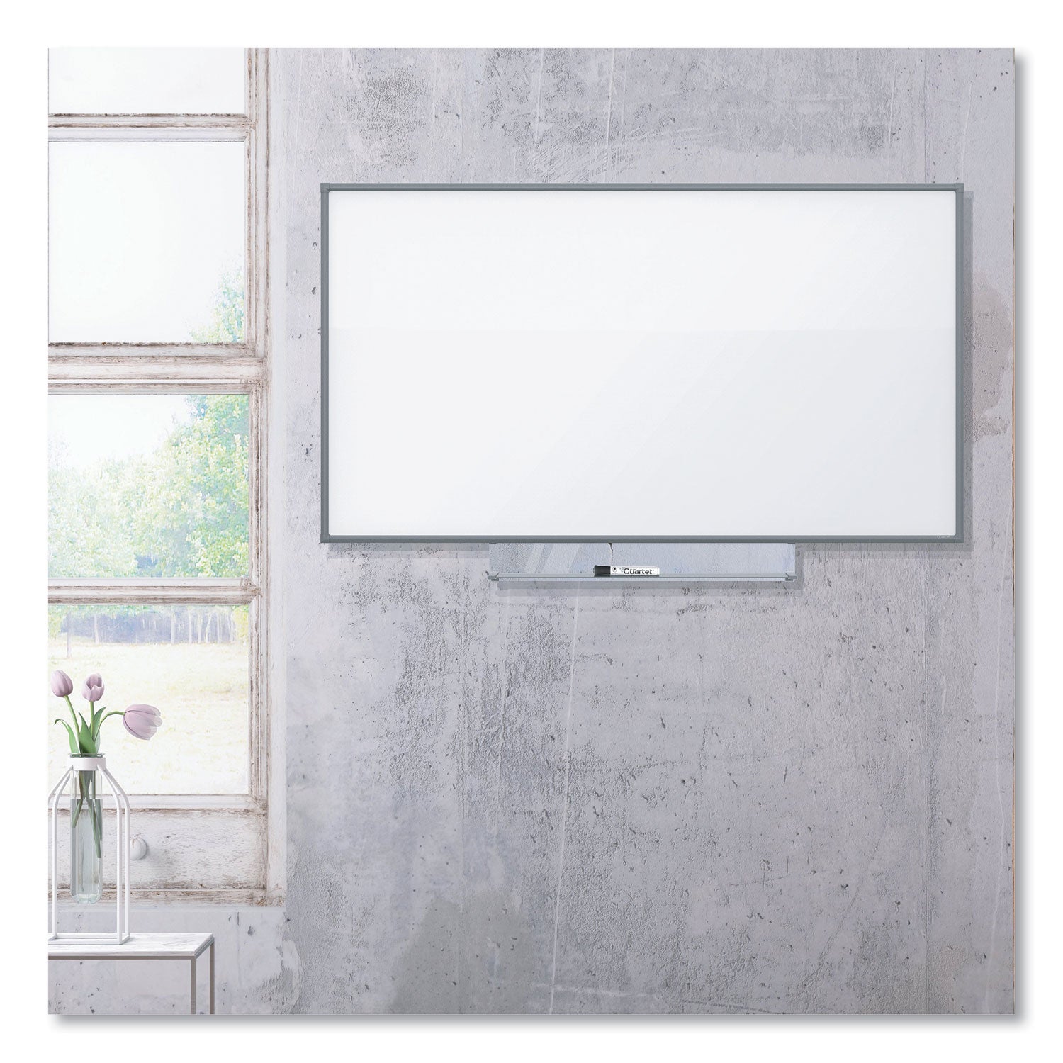 3M™ Porcelain Dry Erase Boards, 72" x 48", White Surface, Satin Aluminum Frame
