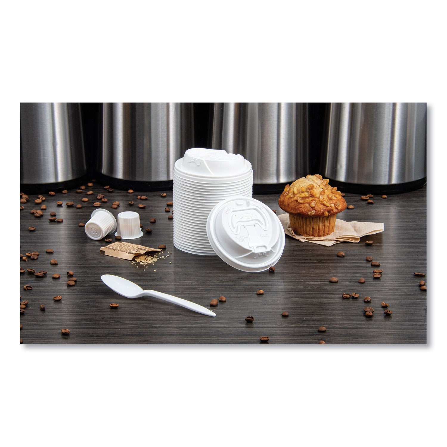 Dart® Optima Reclosable Lid, Fits 12 oz to 24 oz Hot Cups, Plastic, White, 100/Pack
