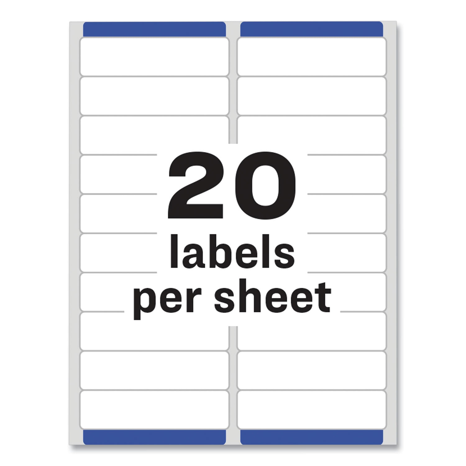Avery® Easy Peel White Address Labels W/ Sure Feed Technology, Laser Printers, 1 X 4, White, 20/sheet, 100 Sheets/box