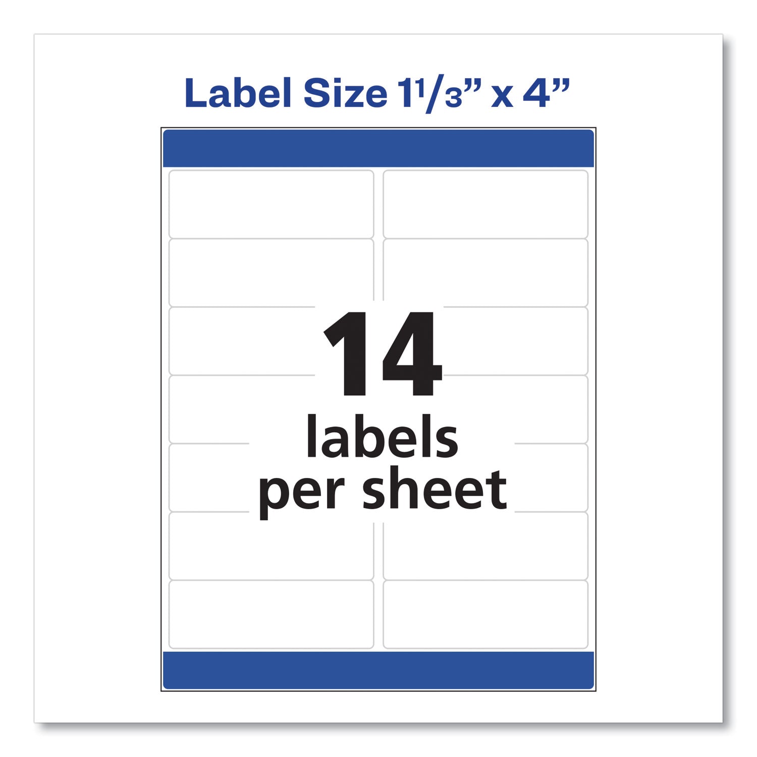 Avery® Easy Peel White Address Labels W/ Sure Feed Technology, Laser Printers, 1.33 X 4, White, 14/sheet, 25 Sheets/pack