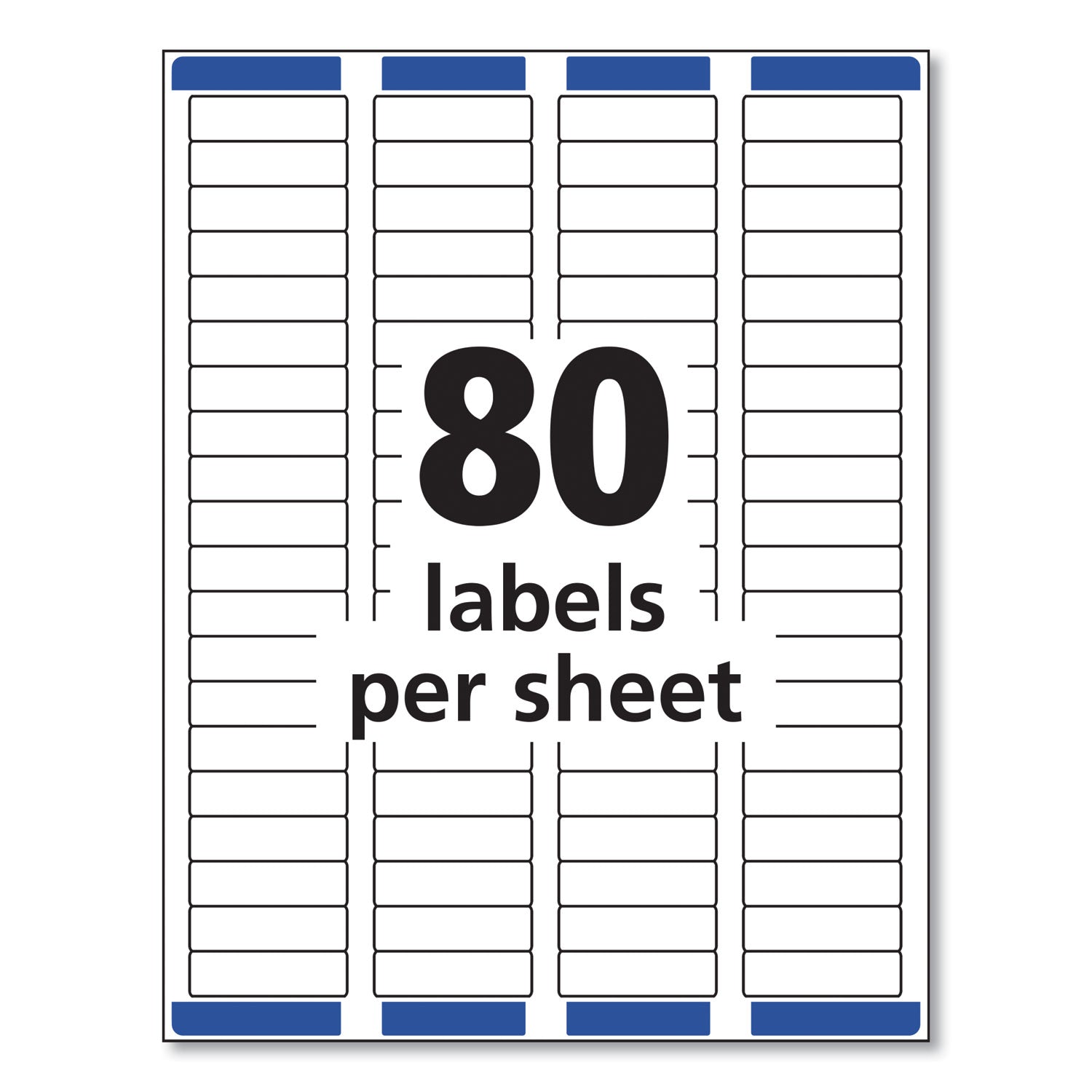 Avery® Easy Peel White Address Labels W/ Sure Feed Technology, Laser Printers, 0.5 X 1.75, White, 80/sheet, 25 Sheets/pack