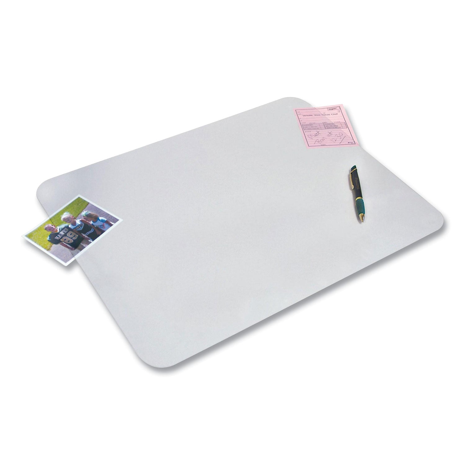 Artistic® Krystalview Desk Pad With Antimicrobial Protection, 17 X 12, Frosted Finish, Clear