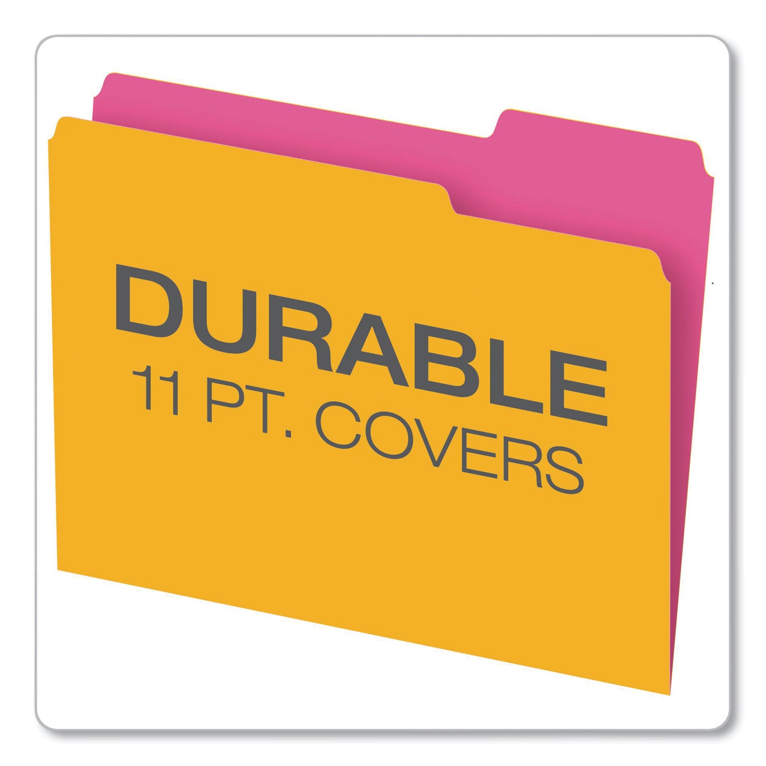 Pendaflex® Glow Twisted 3-Tab File Folder, 1/3-Cut Tabs: Assorted, Letter Size, 0.25" Expansion, Assorted Colors, 12/Pack