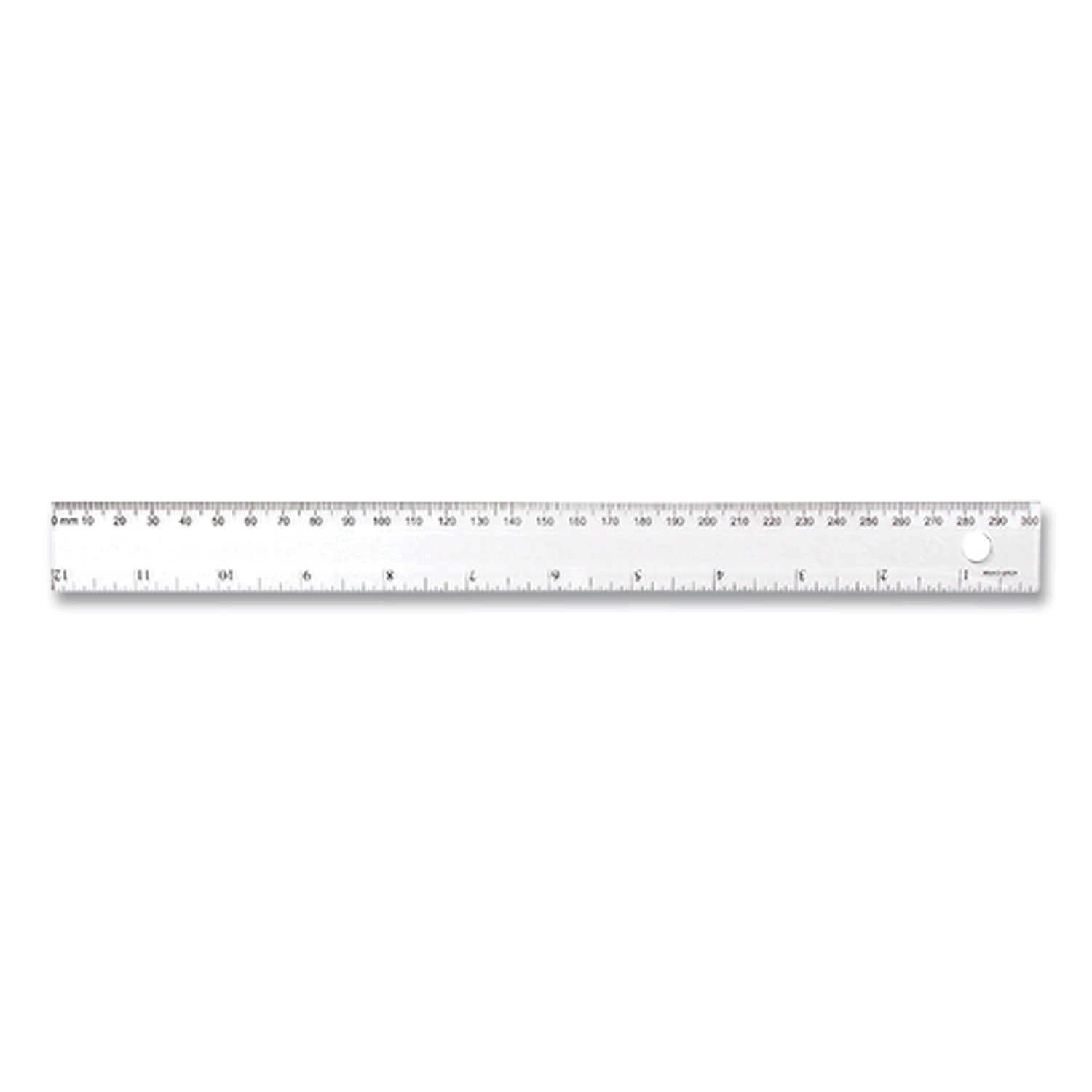 Westcott® Transparent Shatter-Resistant Plastic Ruler, Standard/metric, 12" Long, Clear
