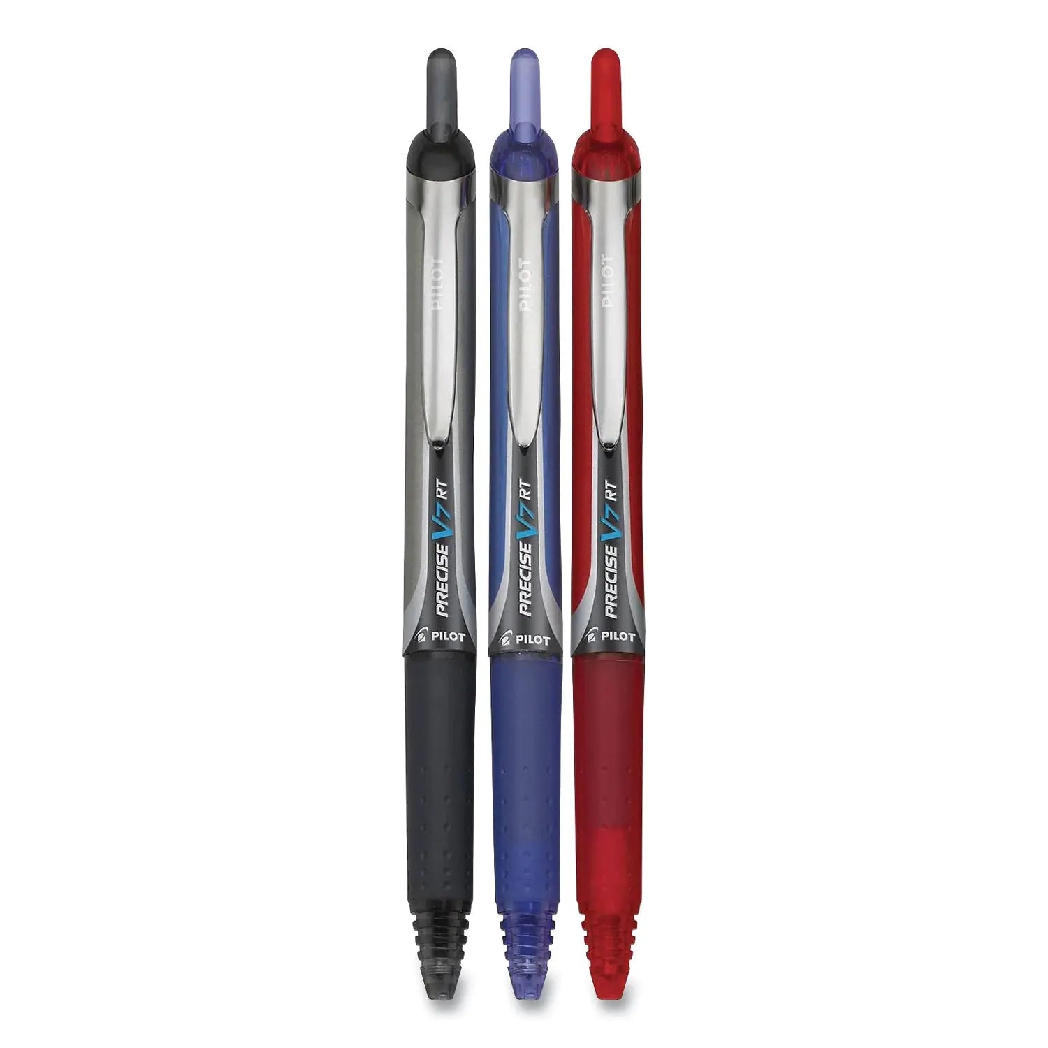 Precise V5RT Roller Ball Pen, Retractable, Extra-Fine 0.5 mm, Assorted Ink and Barrel Colors, 3/Pack