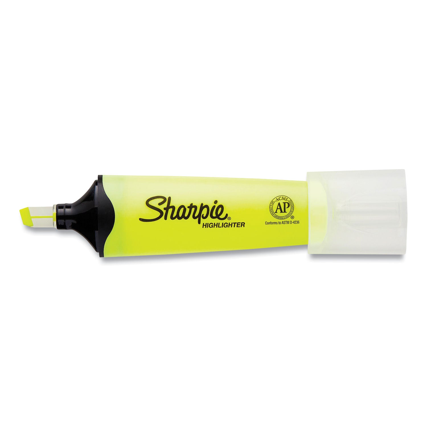 Sharpie® Clearview Tank-Style Highlighter, Yellow Ink, Chisel Tip, Yellow/black/clear Barrel, 3/pack
