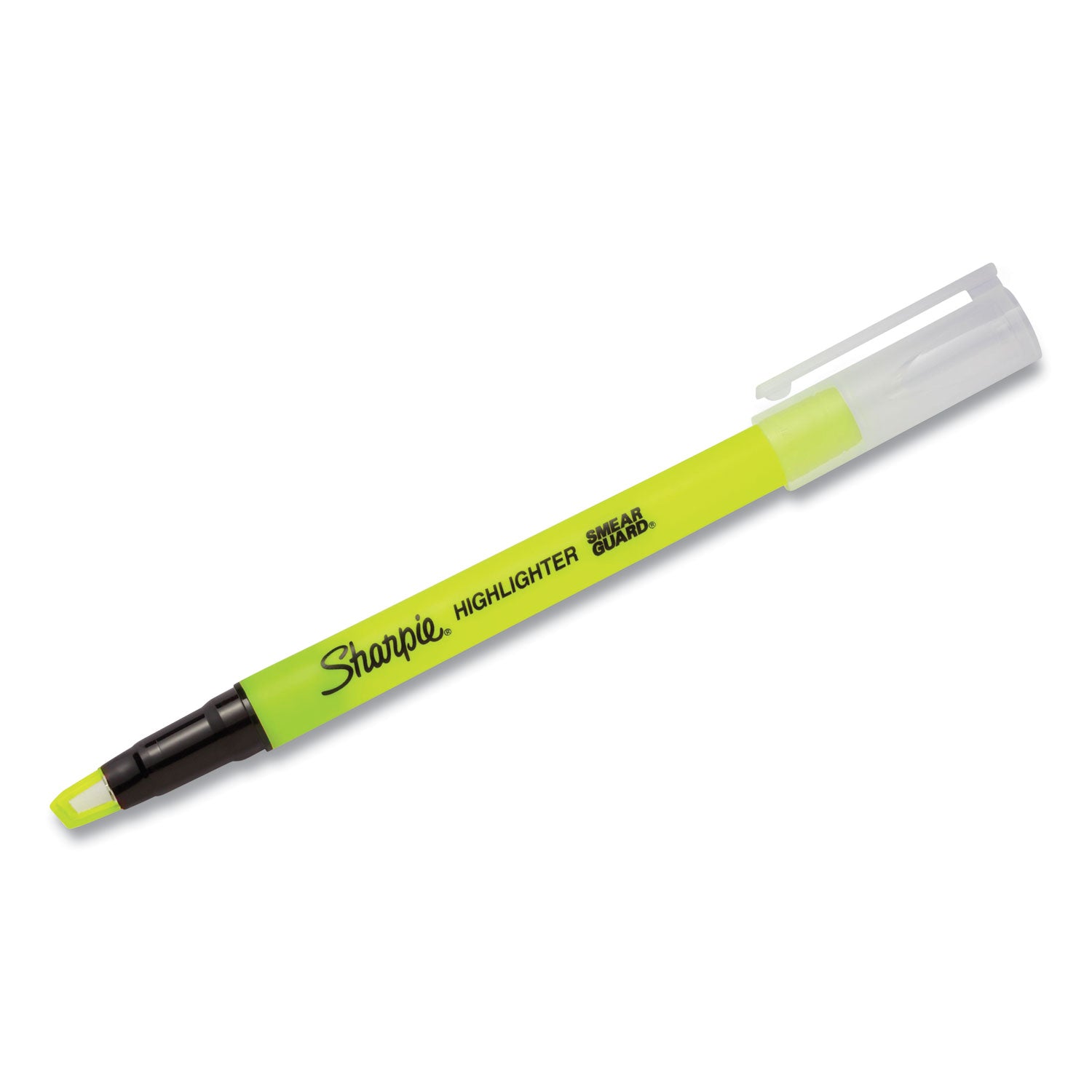 Sharpie® Clearview Pen-Style Highlighter, Fluorescent Yellow Ink, Chisel Tip, Yellow/black/clear Barrel, 3/pack