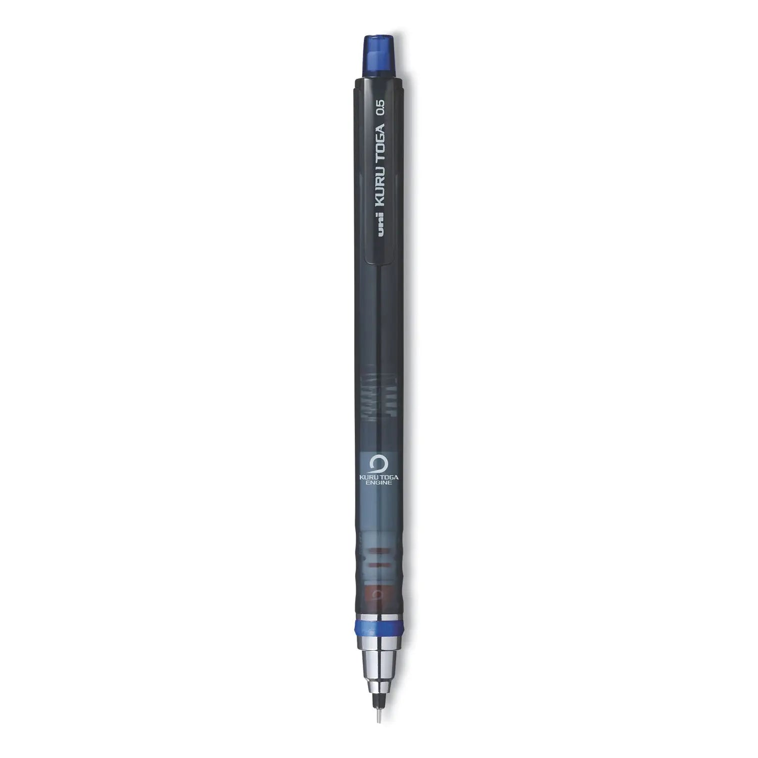 KuruToga Mechanical Pencil with Tube of Lead/Erasers, 0.5 mm, HB (#2), Black Lead, Black Barrel uniball® Flipcost