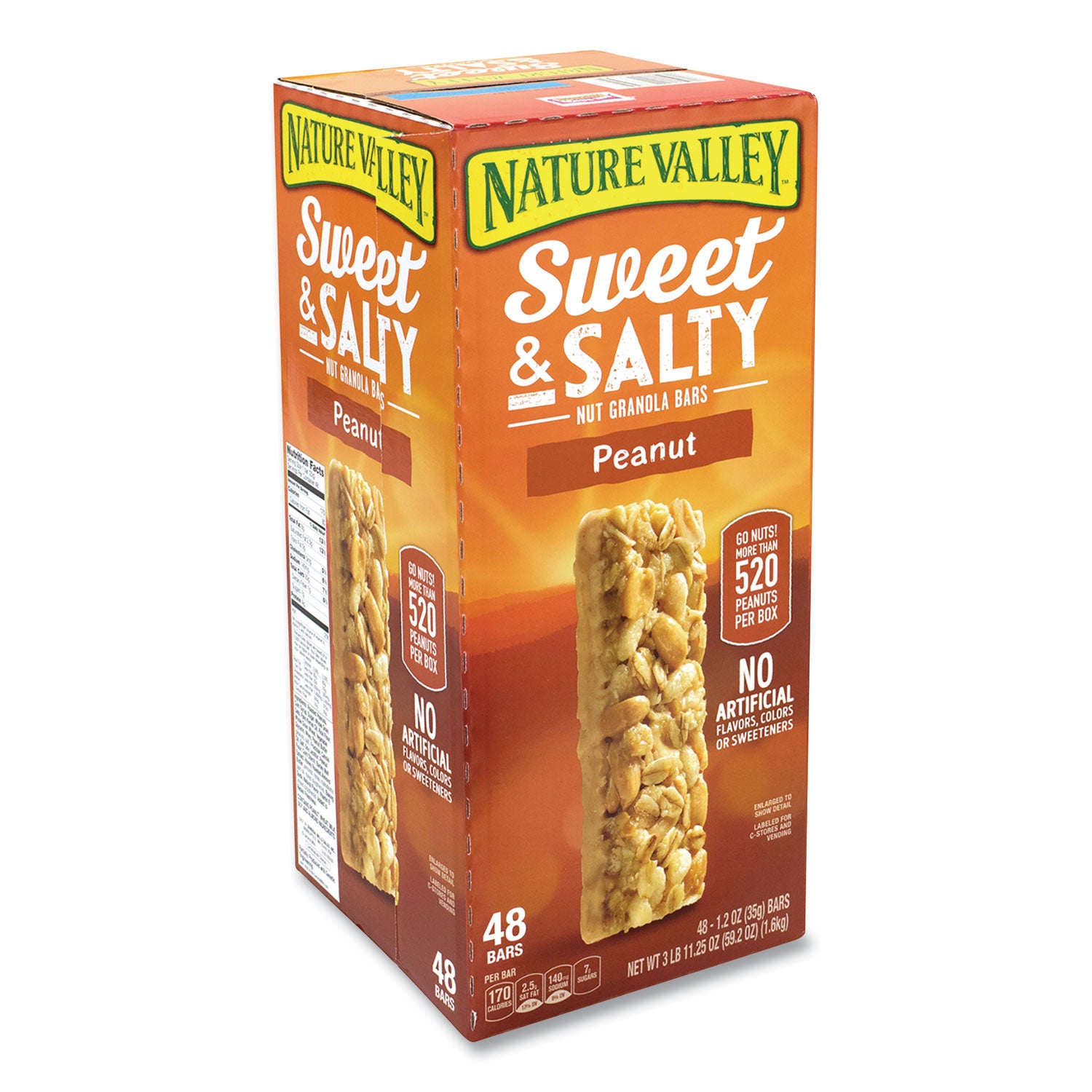 Granola Bars, Sweet and Salty Peanut, 1.2 oz Pouch, 48/Box
