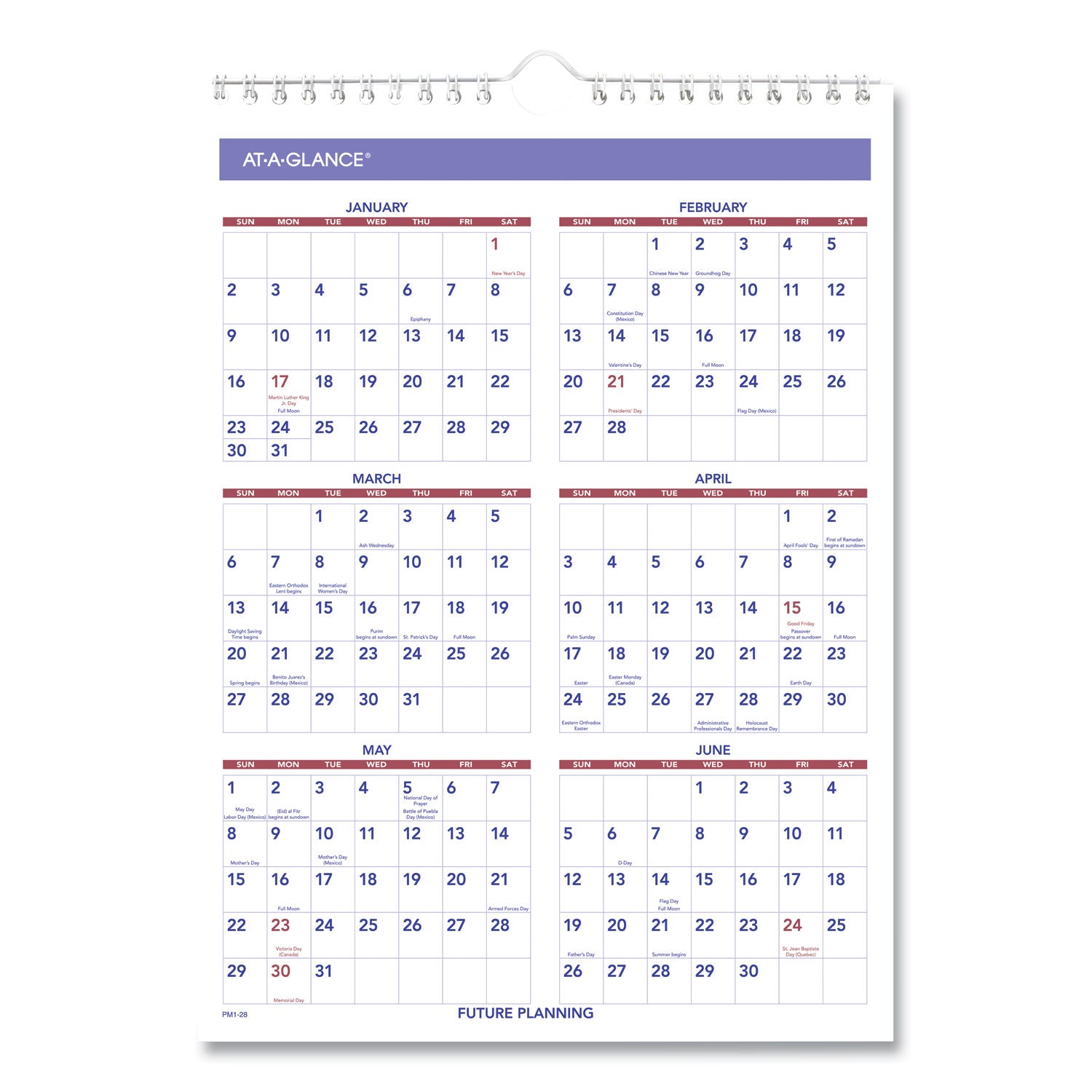 AT-A-GLANCE® Monthly Wall Calendar with Ruled Daily Blocks, 8 x 11, White Sheets, 12-Month (Jan to Dec): 2025