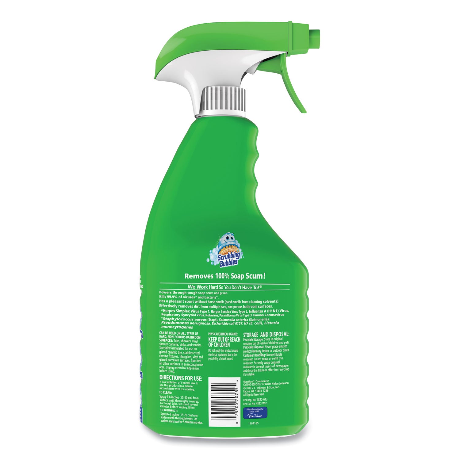 Scrubbing Bubbles® Multi Surface Bathroom Cleaner, Citrus Scent, 32 Oz Spray Bottle, 8/carton