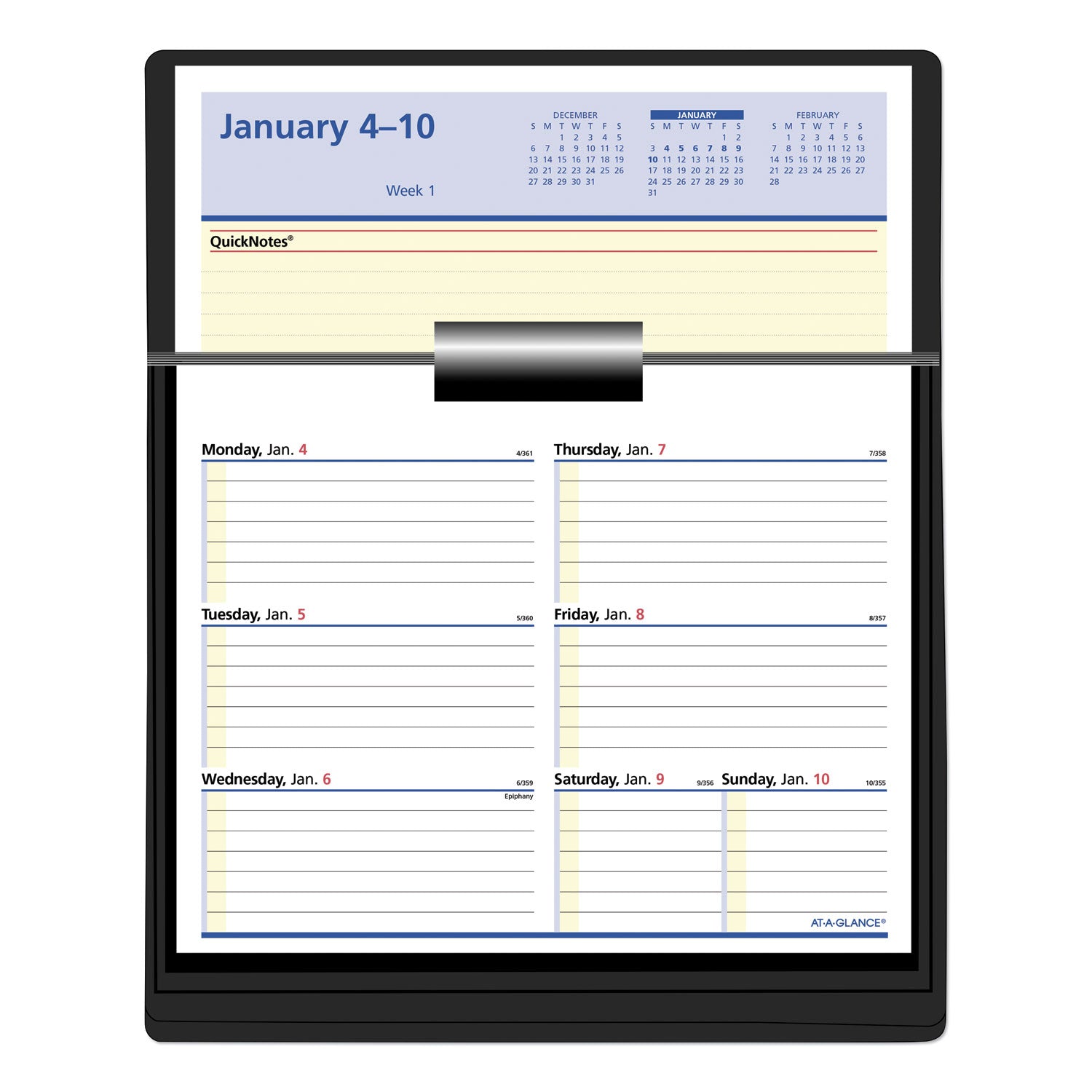 Flip-A-Week Desk Calendar Refill with QuickNotes, 7 x 6, White Sheets, 12-Month (Jan to Dec): 2025