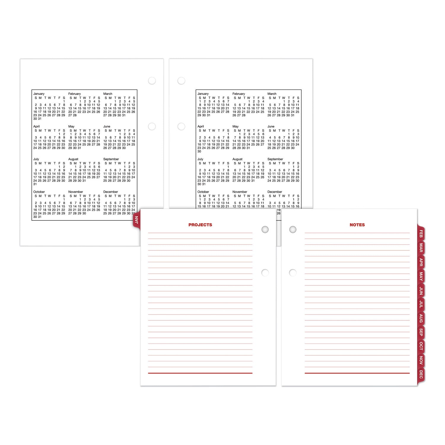 AT-A-GLANCE® Compact Desk Calendar Refill, 3 x 3.75, White Sheets, 12-Month (Jan to Dec): 2025