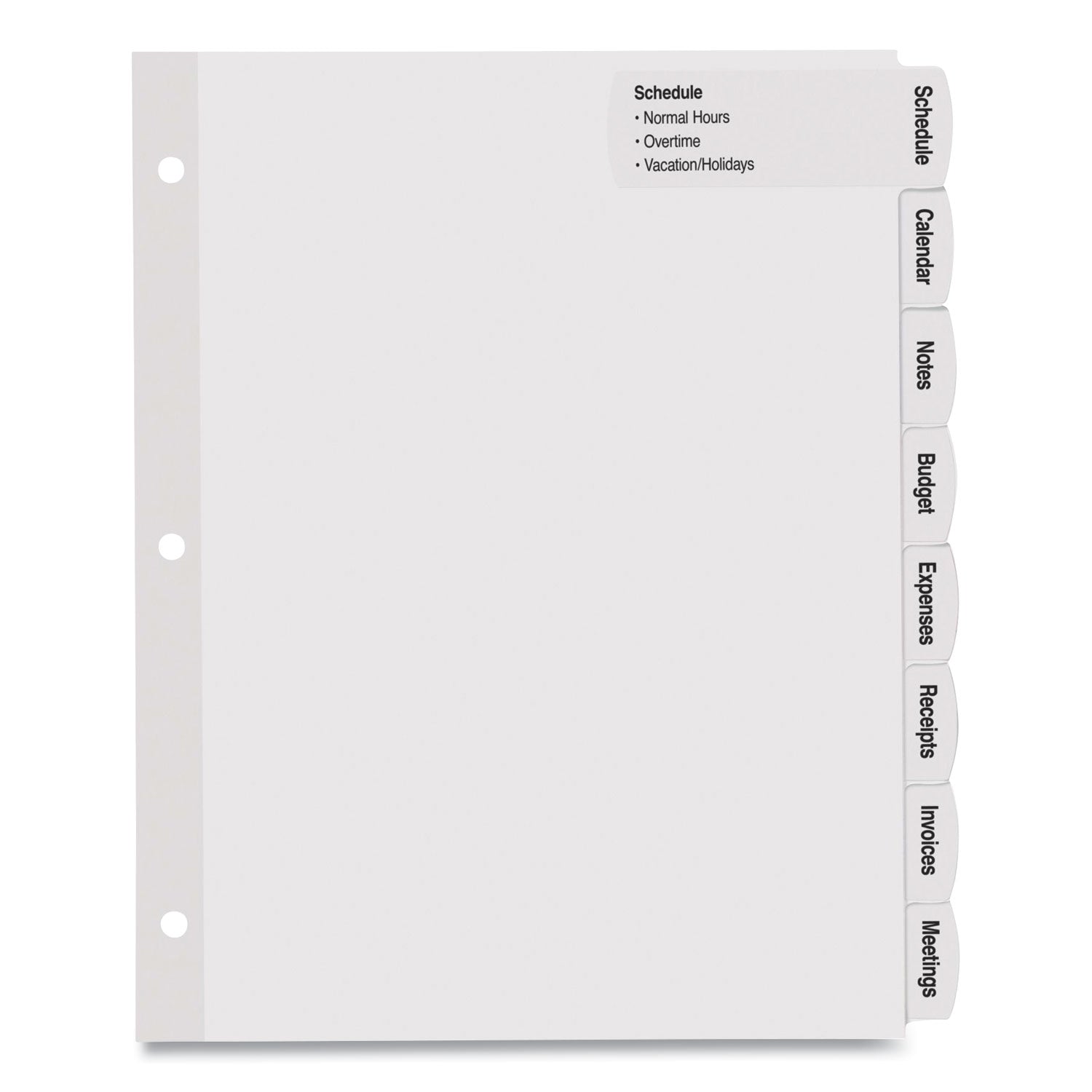 Avery® Big Tab Printable Large White Label Tab Dividers, 8-Tab, 11 x 8.5, White, 4 Sets