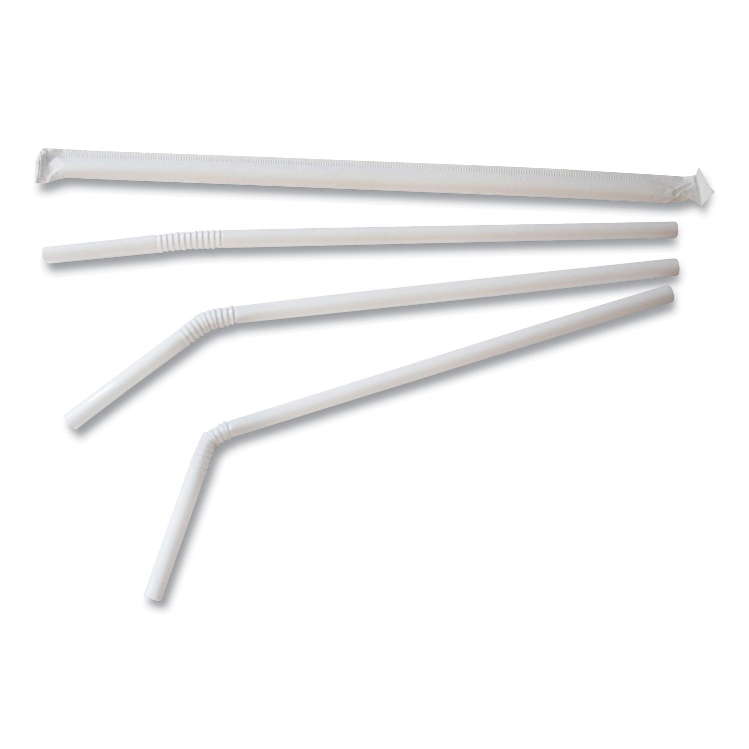 Berkley Square Individually Wrapped Straws, 7.75", Polypropylene, White, 400/box